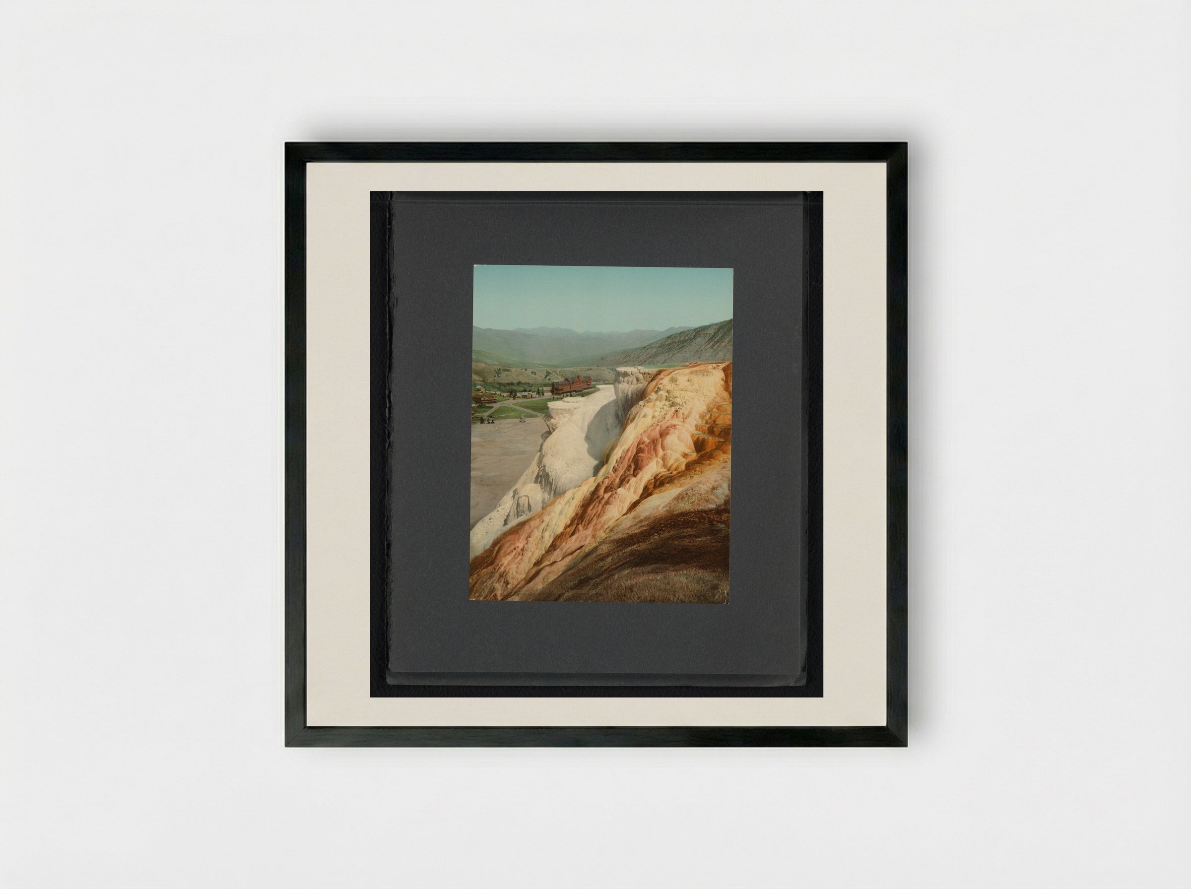 Mammoth Hot Springs - William Henry Jackson - Framed Print Black