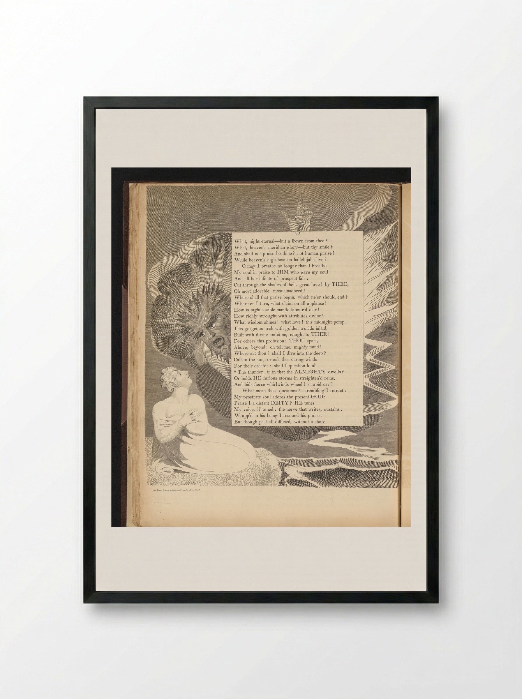 Man Addressed by a Figure from Heaven - William Blake - Framed Print Black