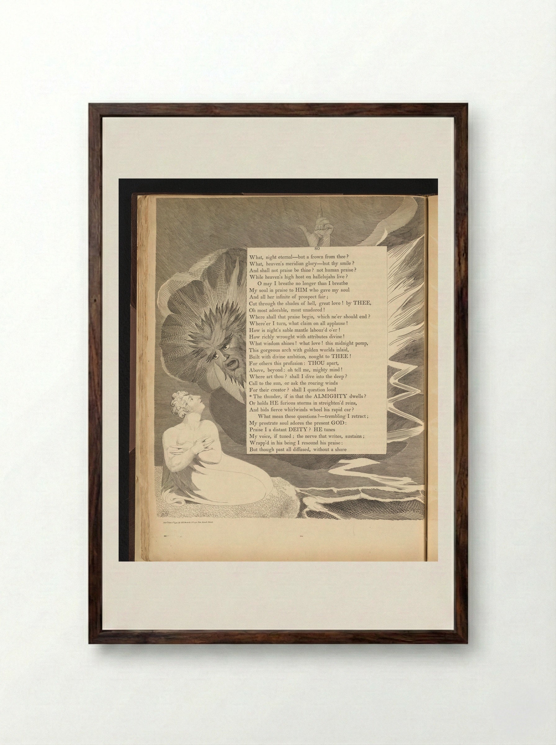 Man Addressed by a Figure from Heaven - William Blake - Framed Print Dark Wood