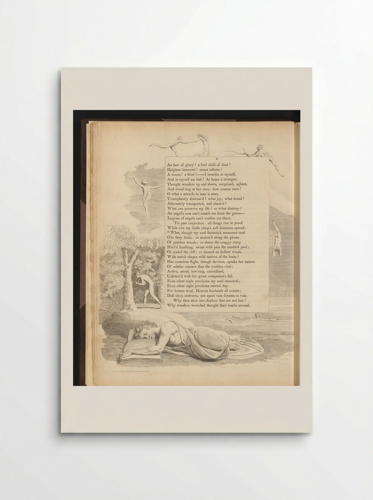 Man Asleep Over His Book - William Blake - Poster
