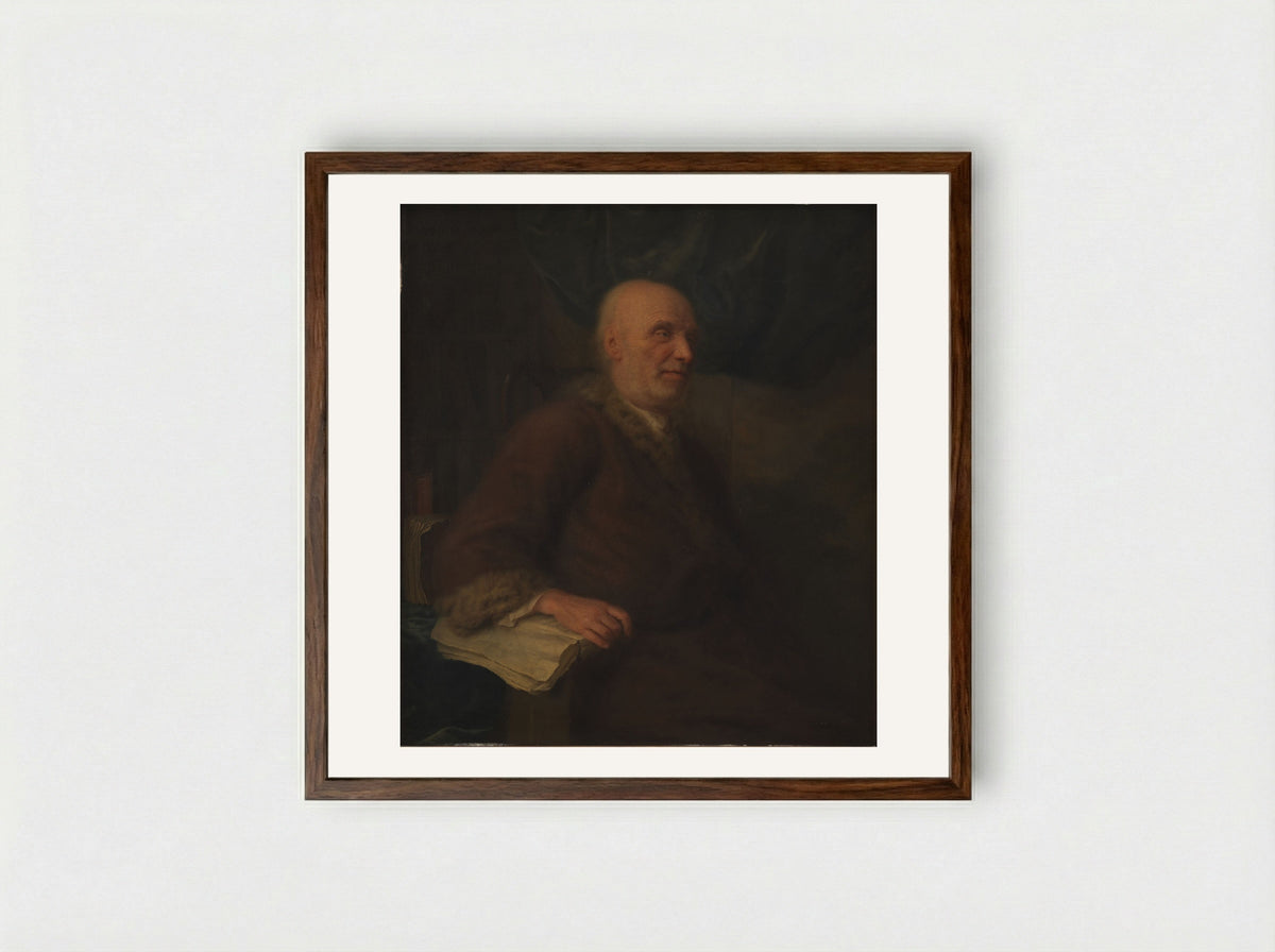 Man (Balthasar Denner) - Balthasar Denner - Framed Print Dark Wood