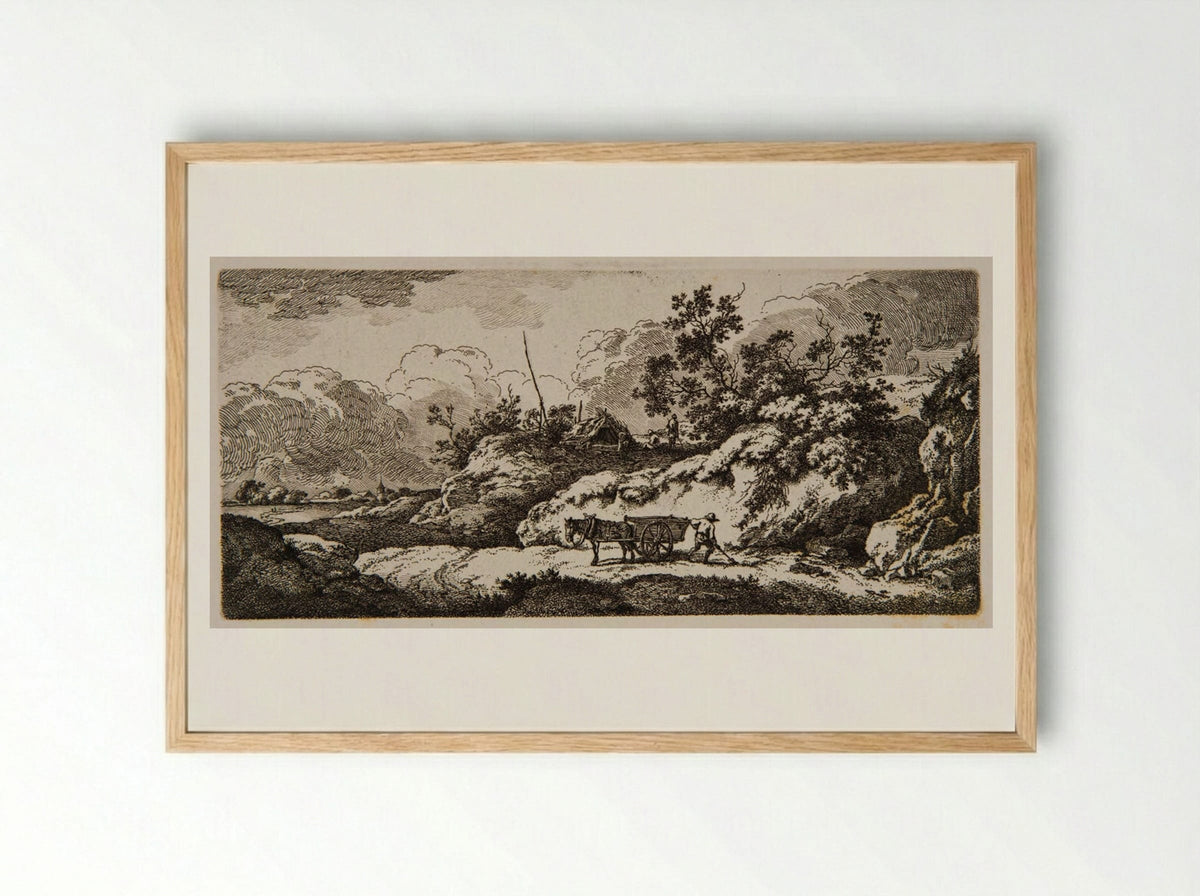 Man Digging in a Sandpit - Ferdinand Kobell - Framed Print Wood
