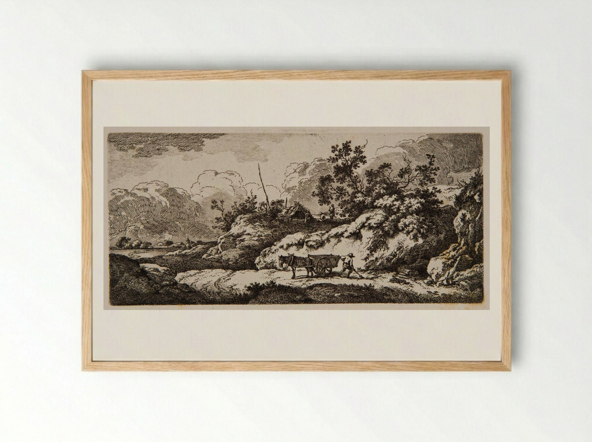 Man Digging in a Sandpit - Ferdinand Kobell - Framed Print Wood