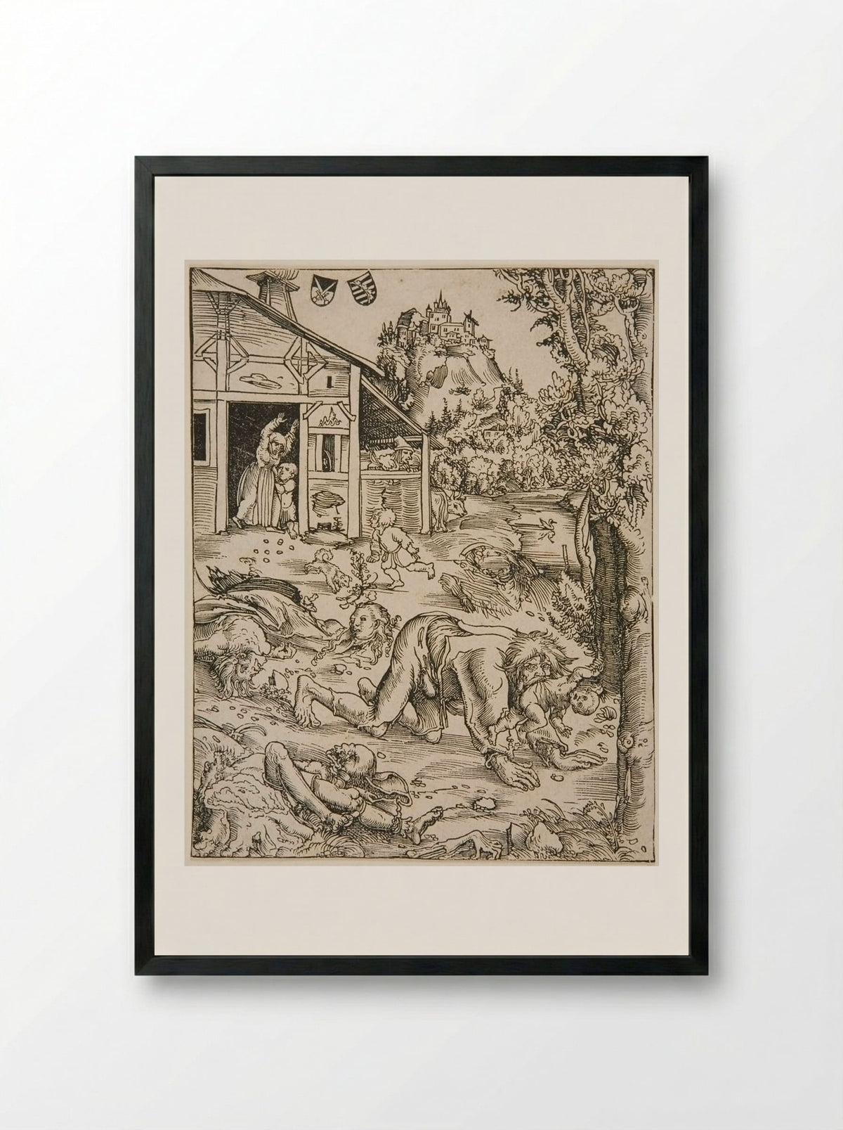 Man-Eater - Lucas Cranach the Elder - Framed Print Black