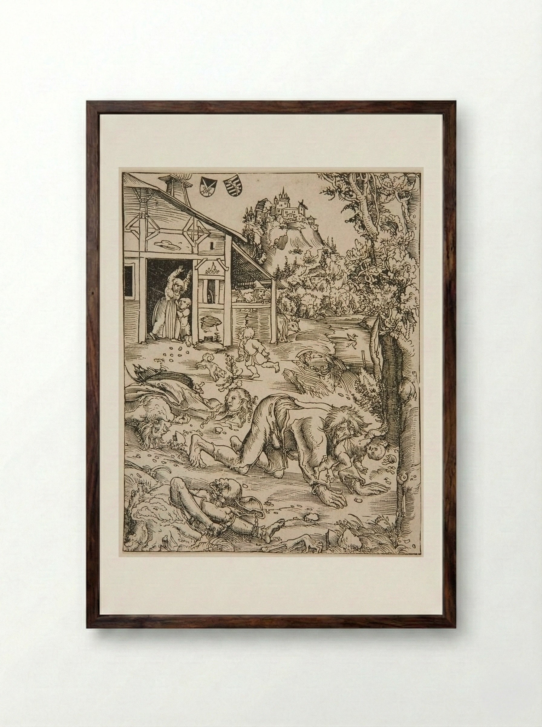 Man-Eater - Lucas Cranach the Elder - Framed Print Dark Wood