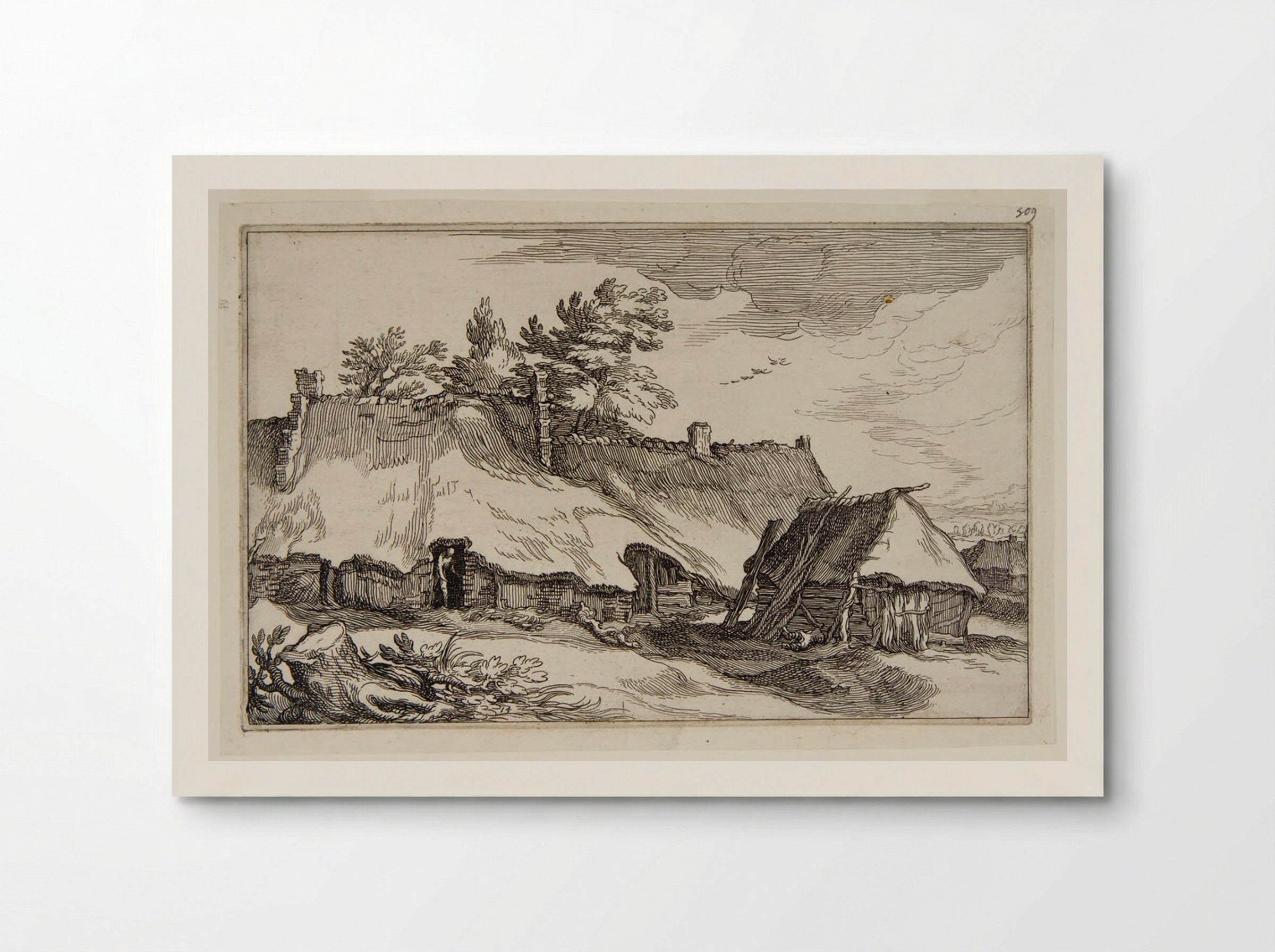 Man Exiting a Farmhouse - Boetius Adamsz. Bolswert - Poster