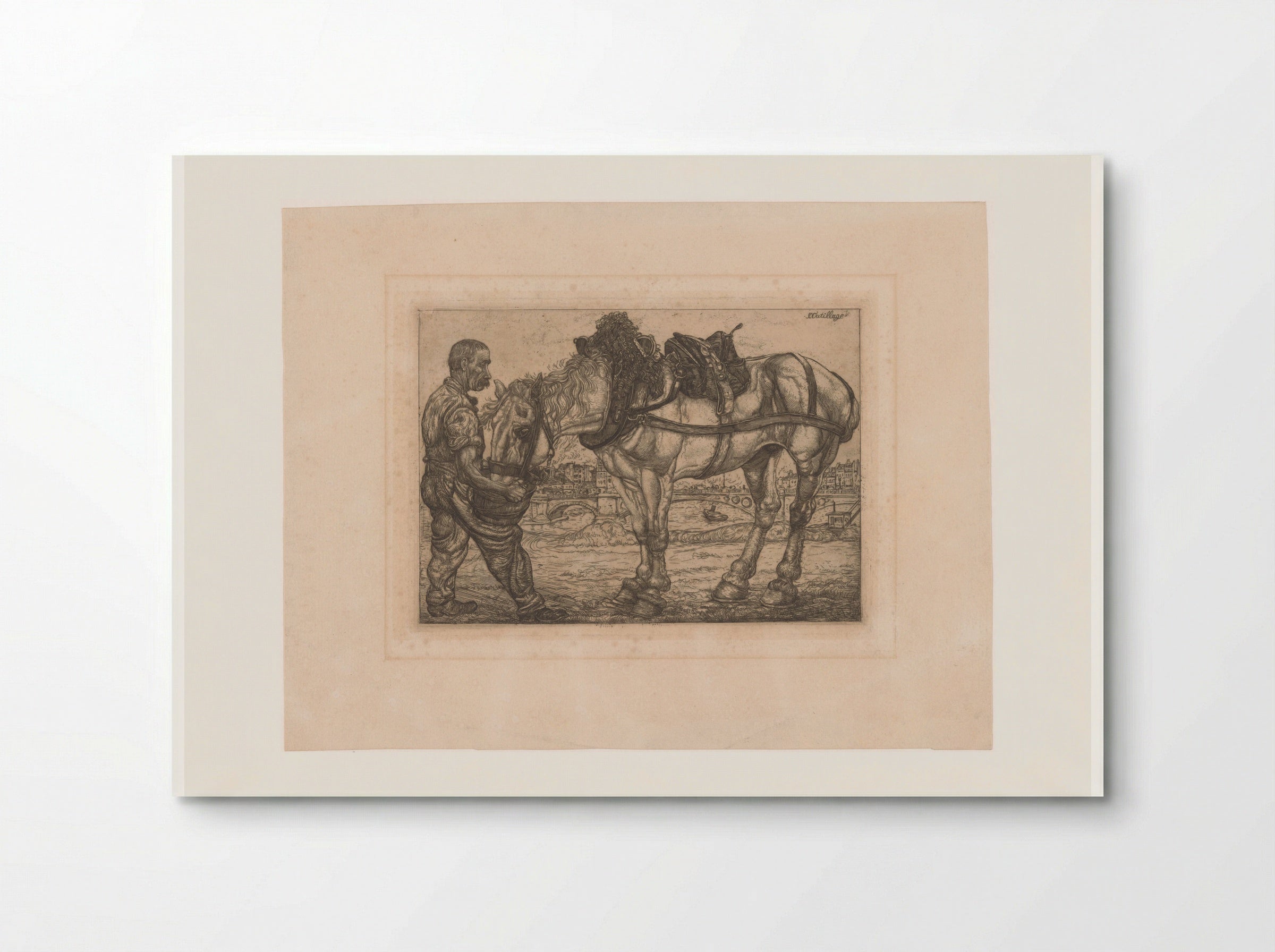 Man Feeding a Horse from a Bucket - Pieter Dupont - Poster