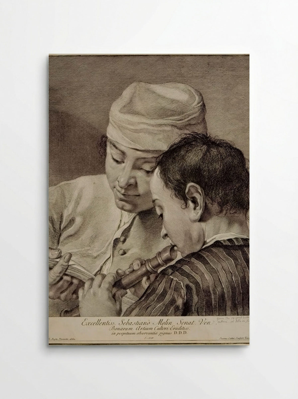 Man Playing a Fife and Another Singing - Giovanni Cattini - Poster