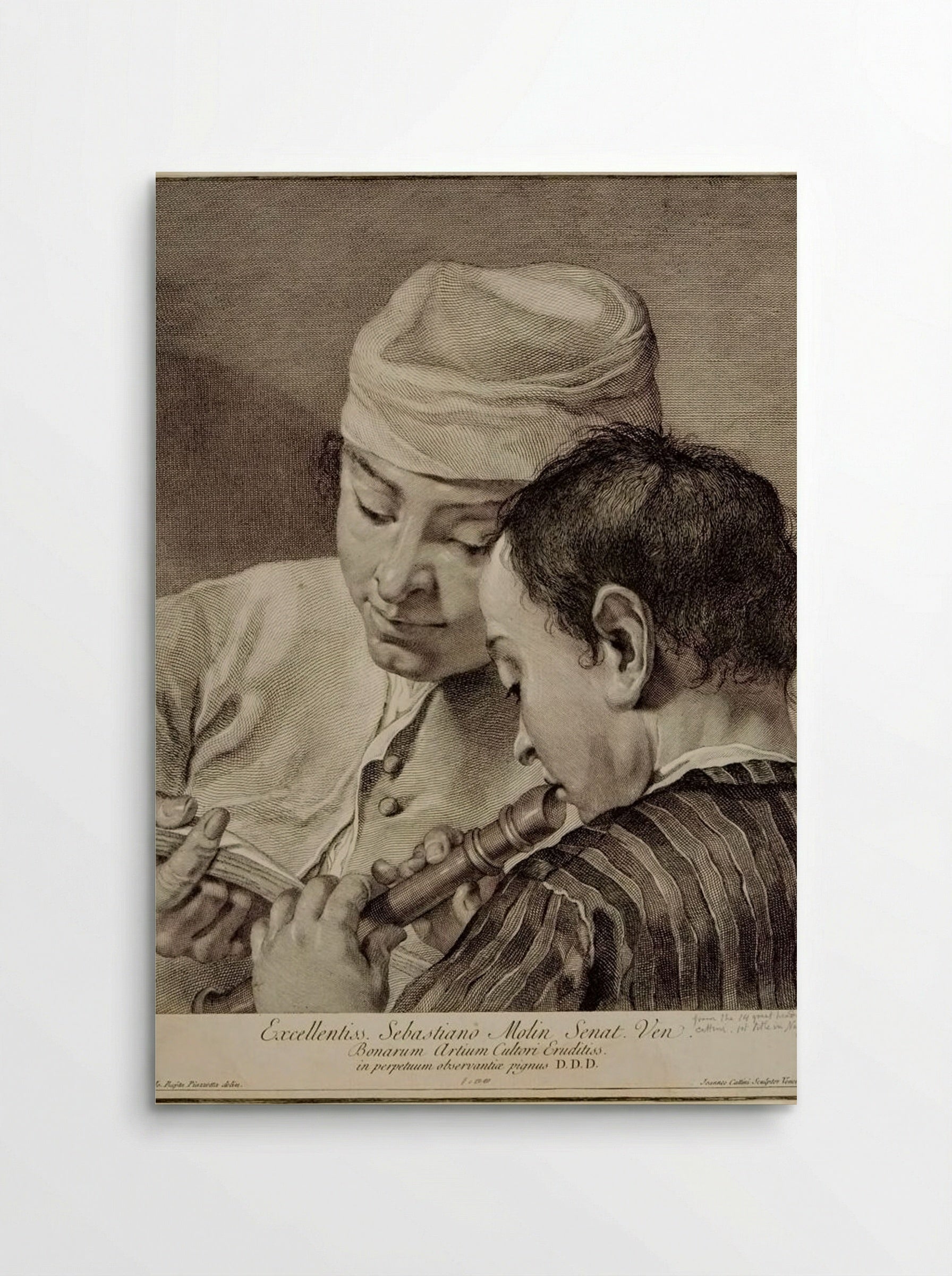 Man Playing a Fife and Another Singing - Giovanni Cattini - Poster