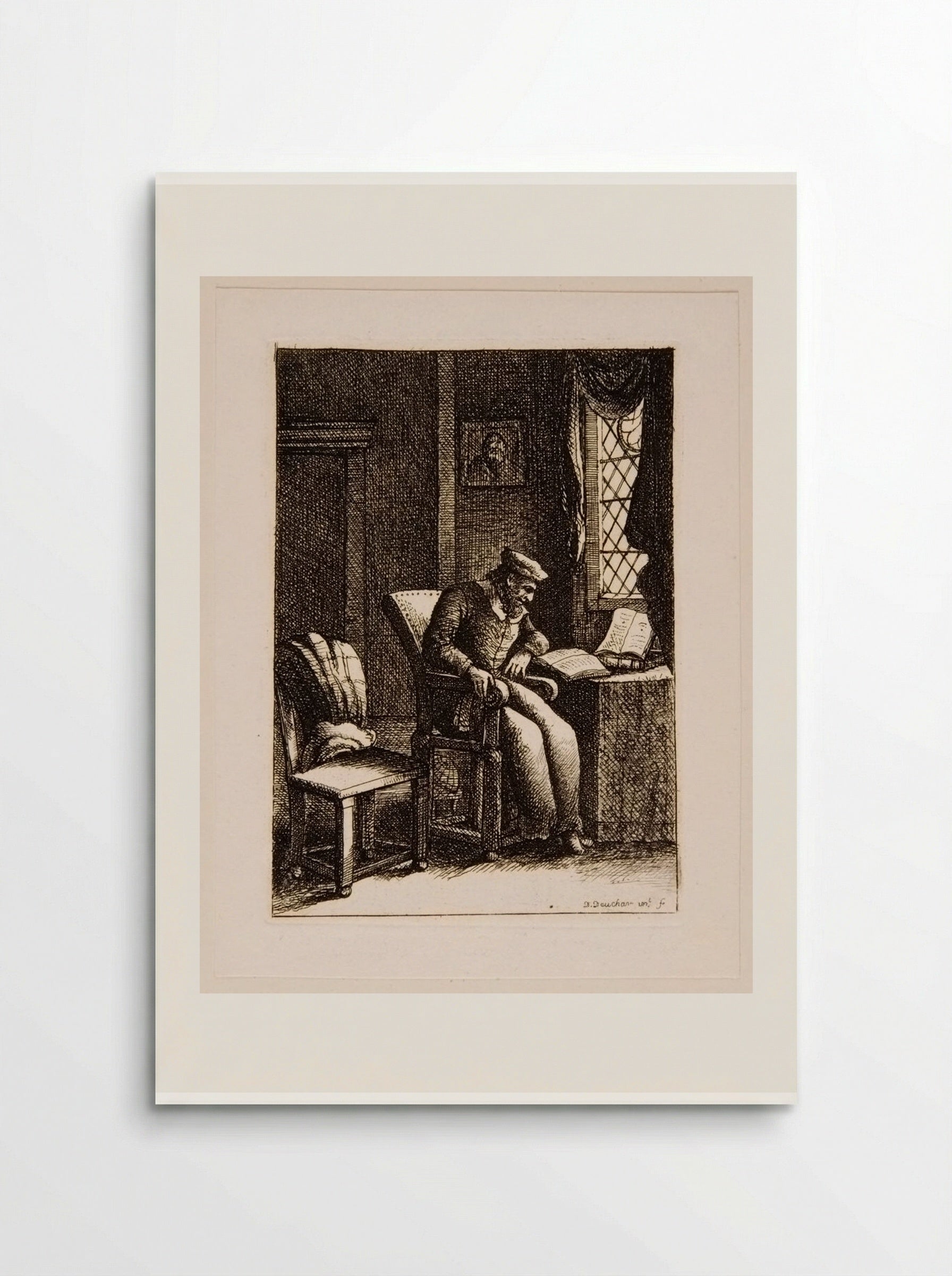 Man Reading in his Cell - David Deuchar - Poster