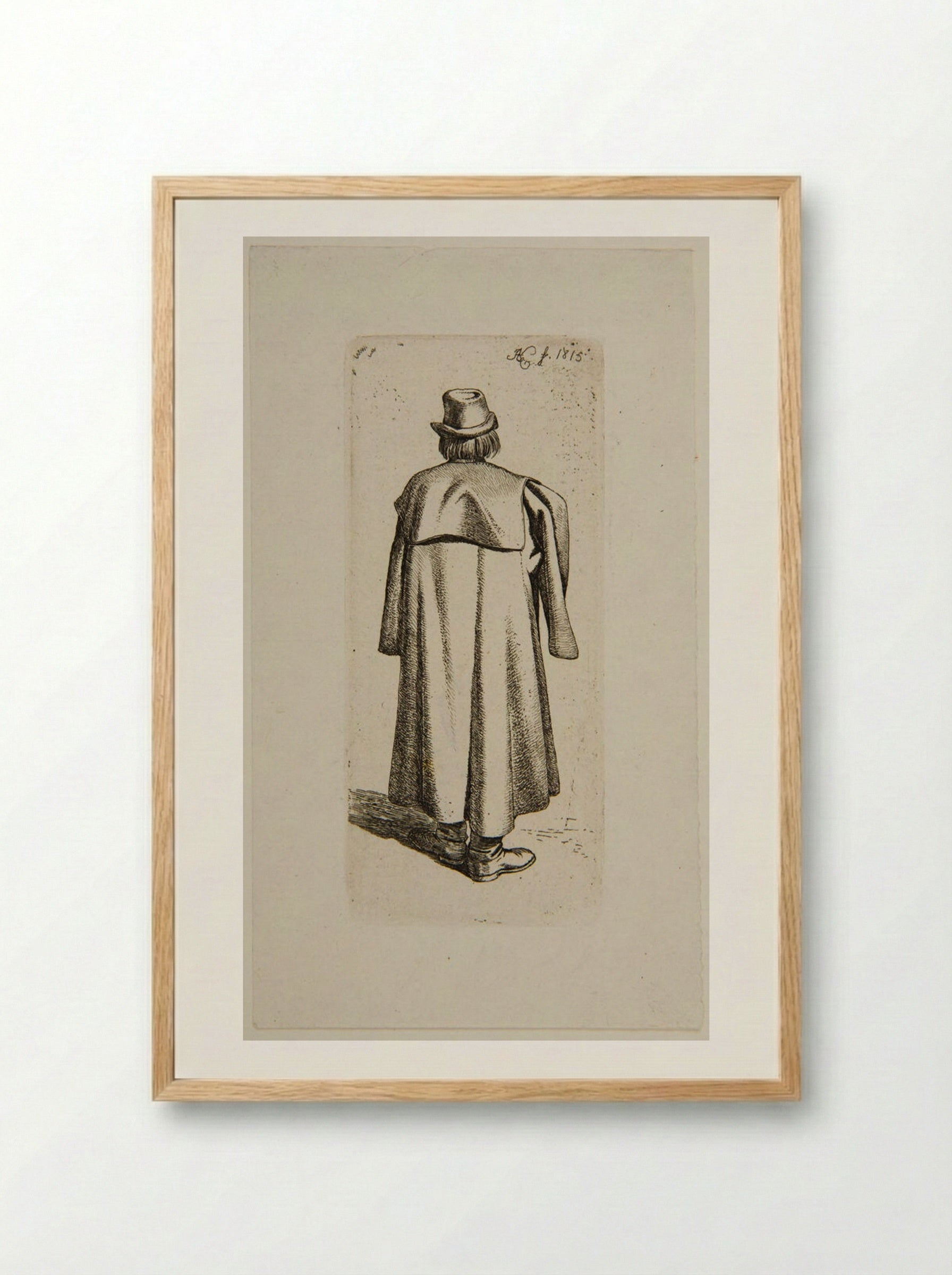 Man Seen from Behind - Johann Adam Klein - Framed Print Wood