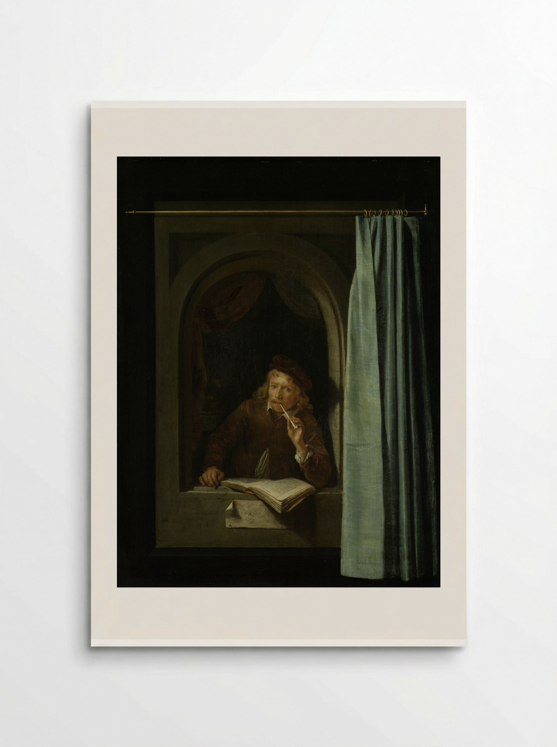 Man Smoking a Pipe - Gerrit Dou - Poster