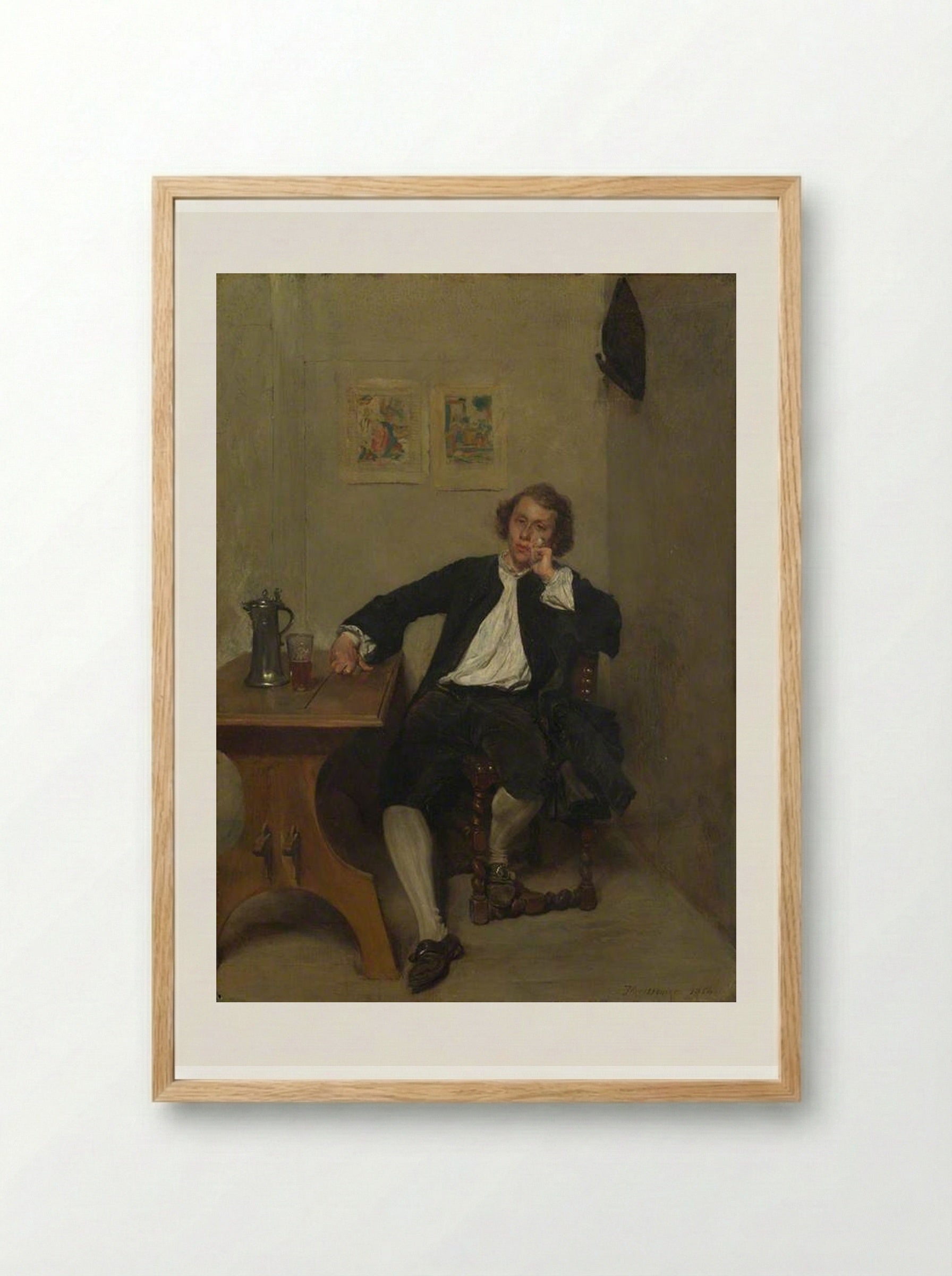 Man Smoking - Ernest Meissonier - Framed Print Wood