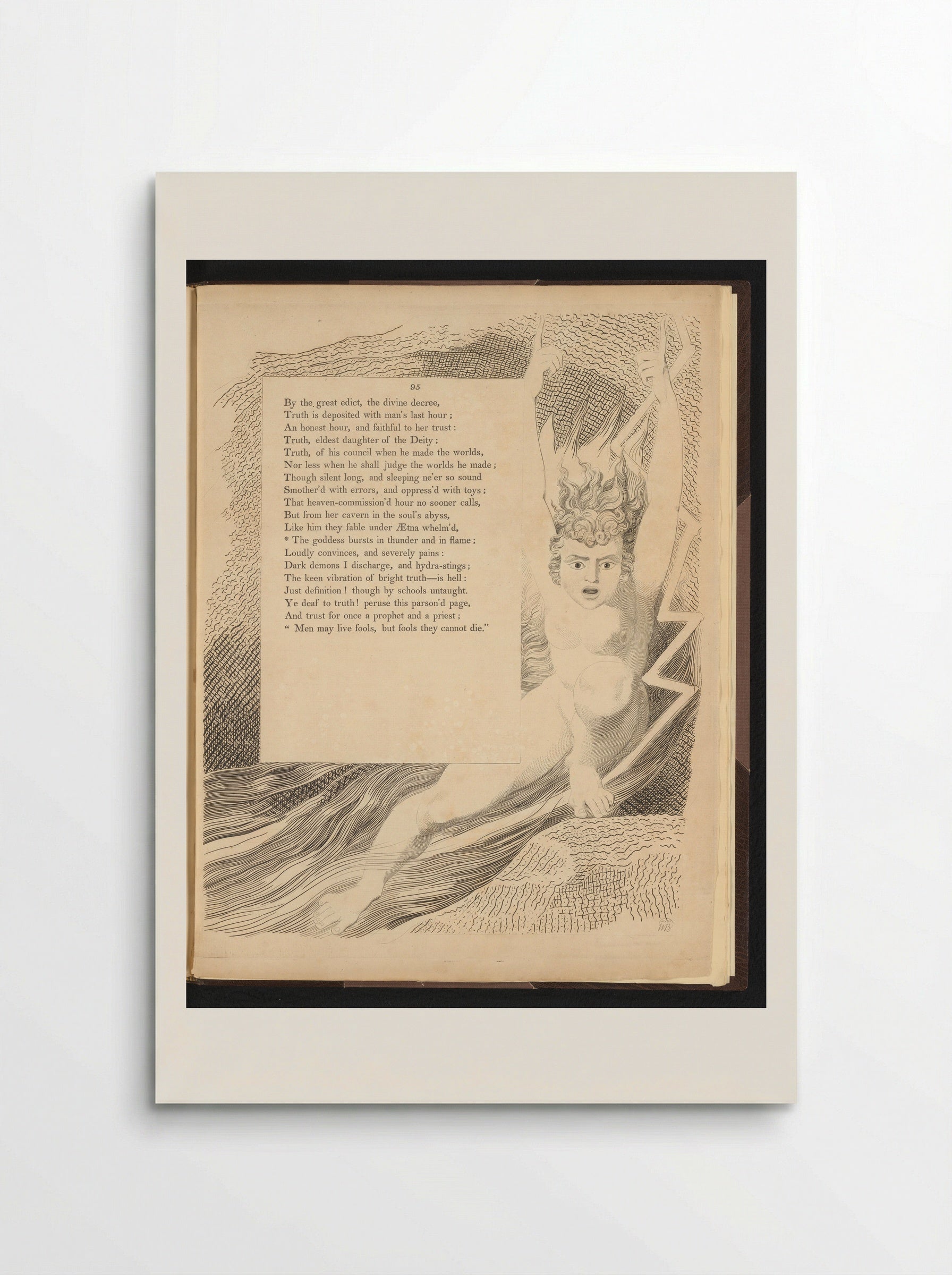 Man Surrounded by Lightning - William Blake - Poster
