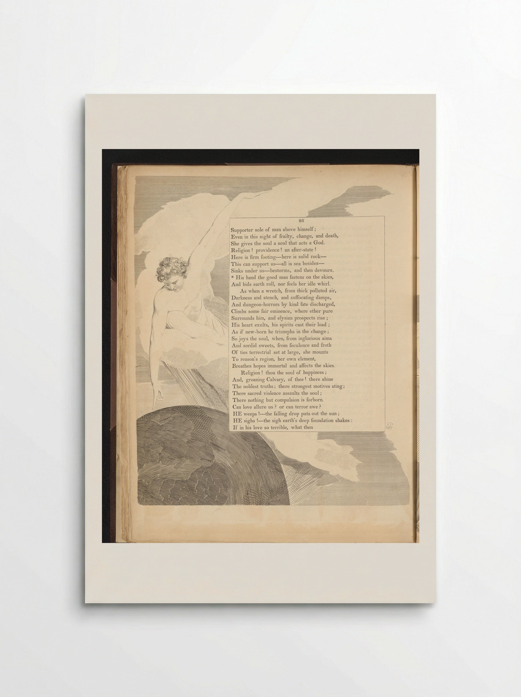 Man Touching a Sphere from a Cloud - William Blake - Poster