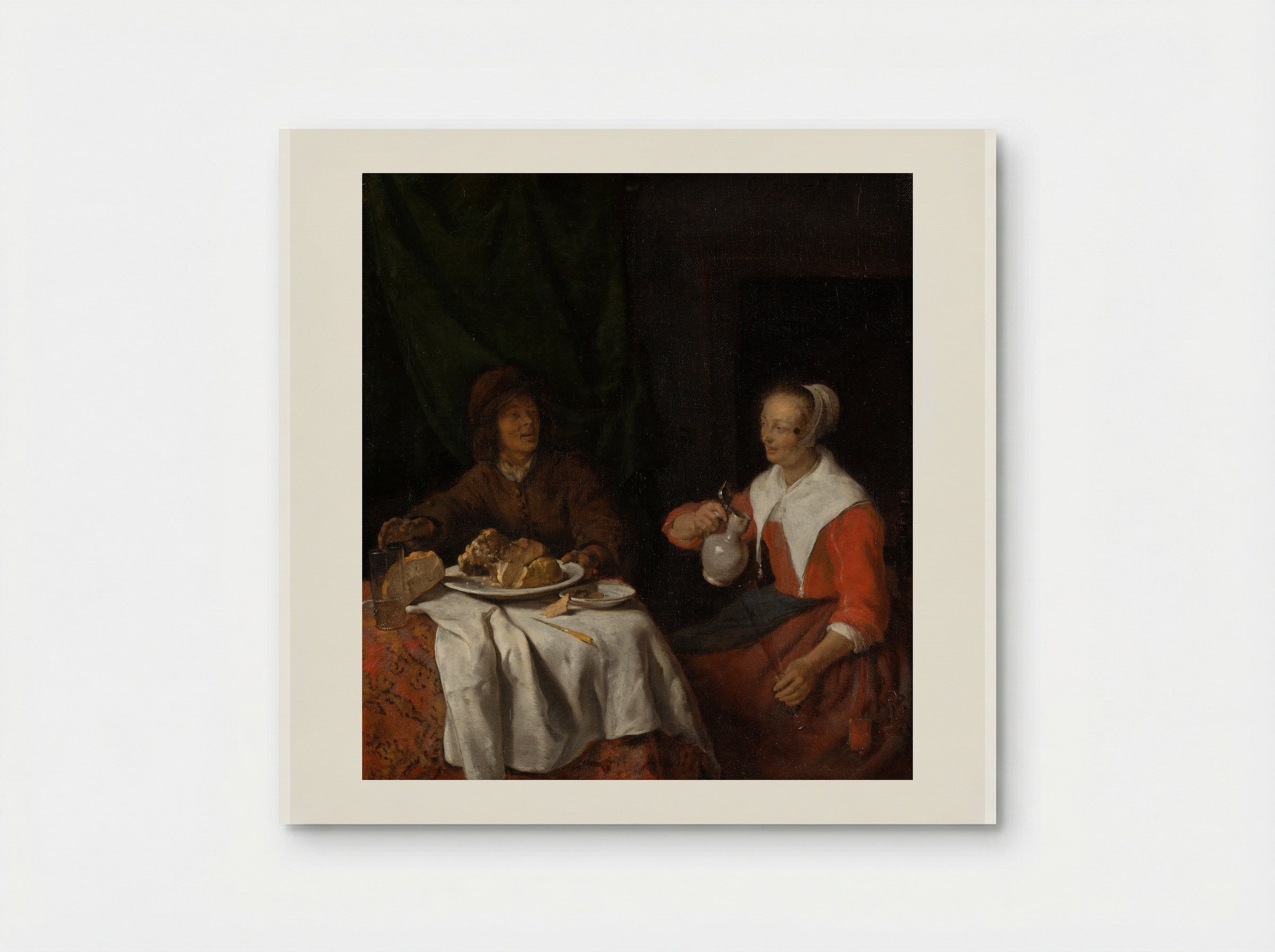 Man and Woman at the Breakfast Table - Gabriël Metsu - Poster