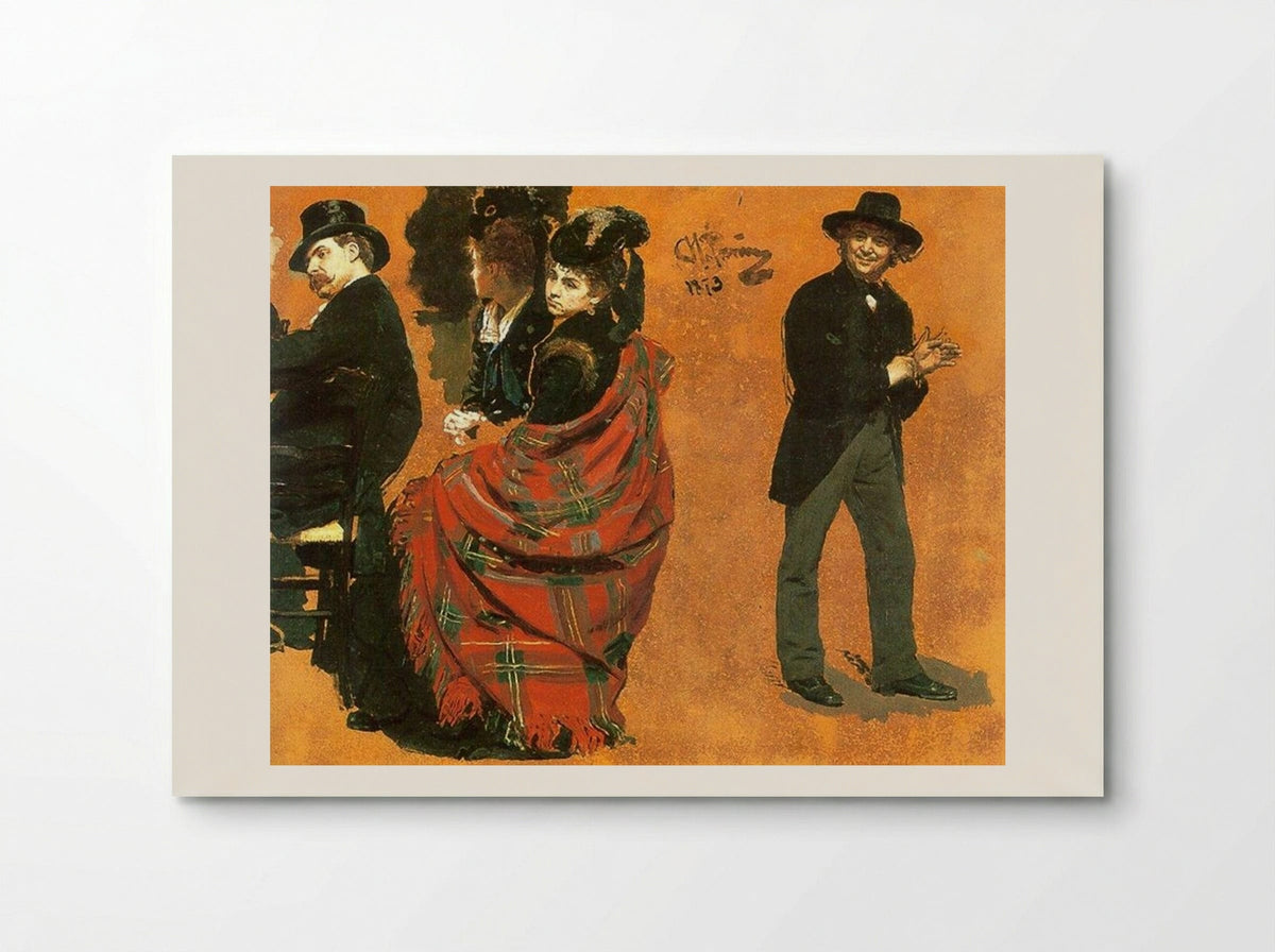 Man and Woman at the Table - Ilya Repin - Poster