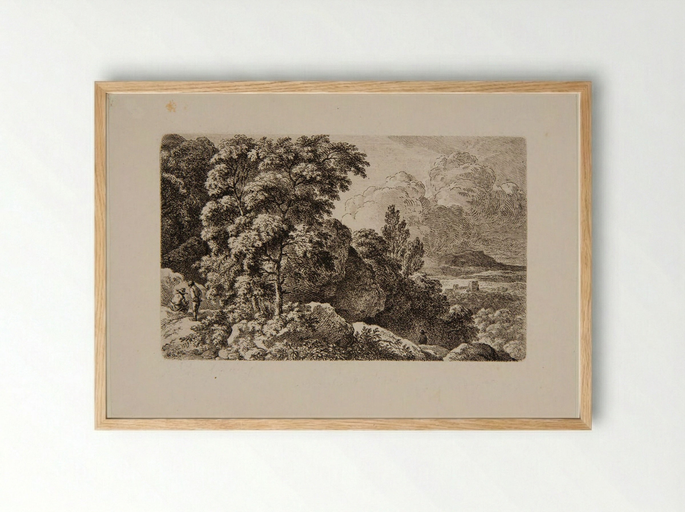 Man and Woman in Conversation - Ferdinand Kobell - Framed Print Wood