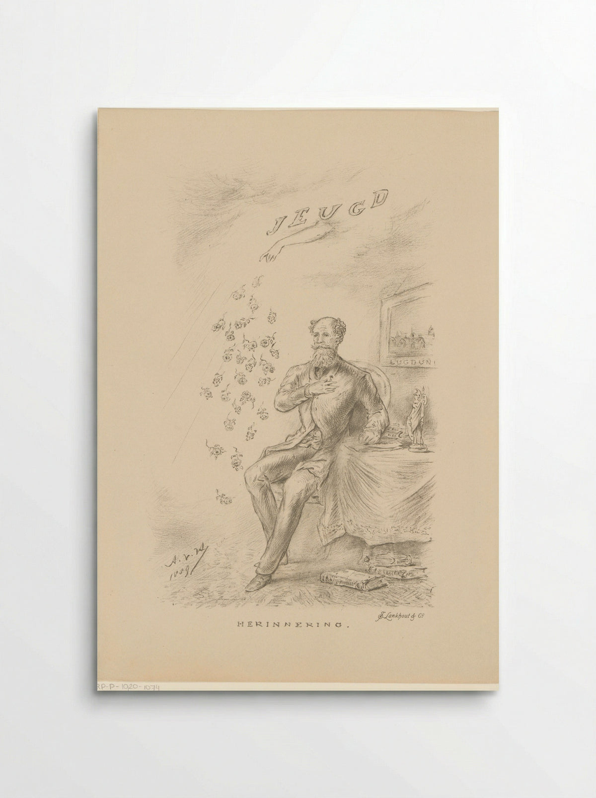 Man at a Table with Falling Roses - Samuel Lankhout & Co - Poster