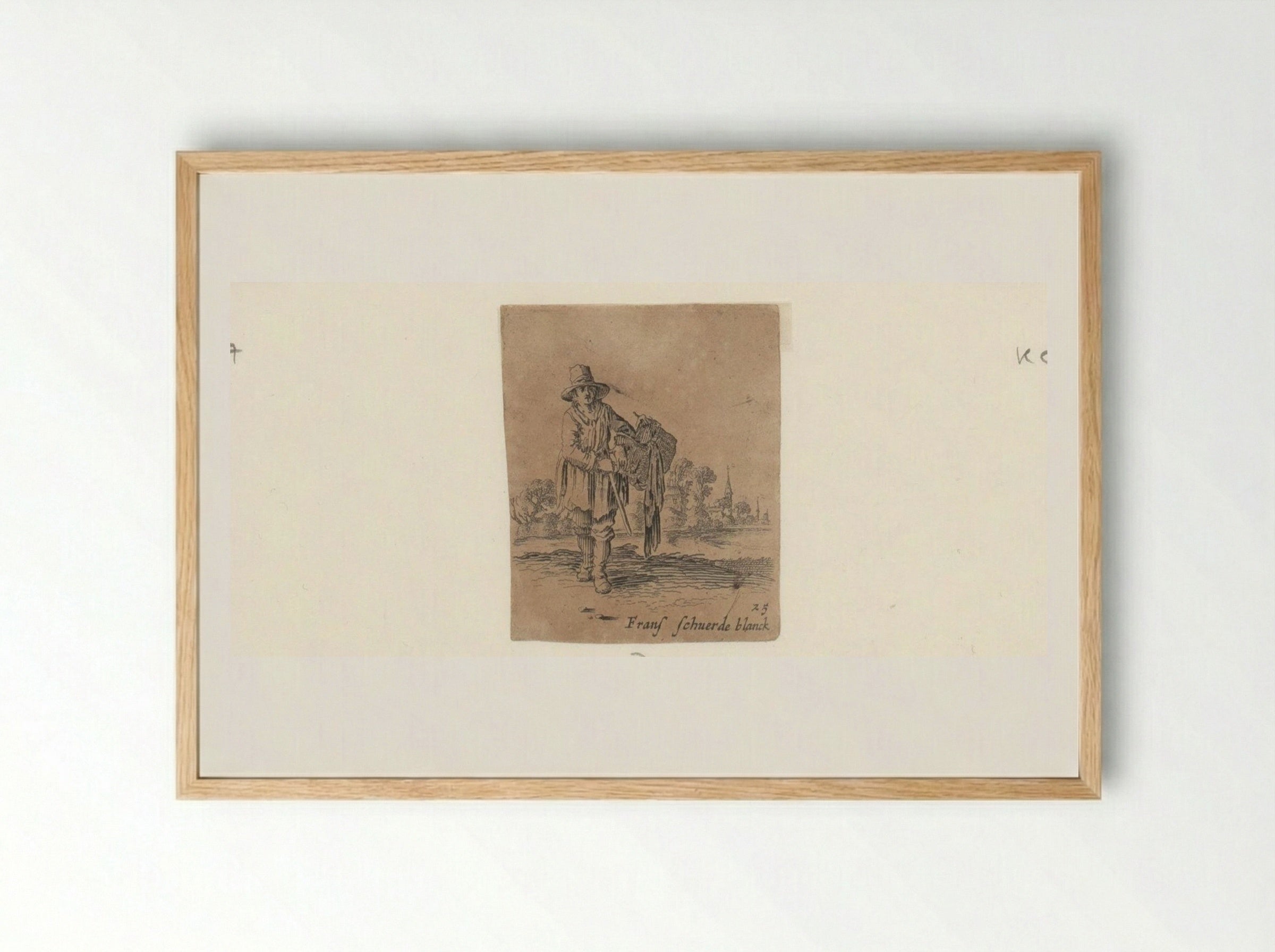 Man bij een rivier - Gillis van Scheyndel (I) - Framed Print Wood