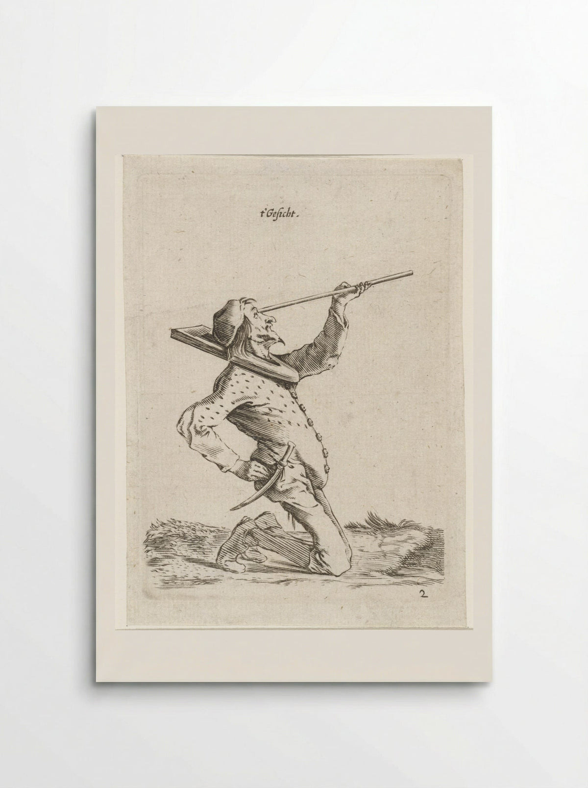Man die langs een stok tuurt (Sight) - Cornelis Saftleven - Poster