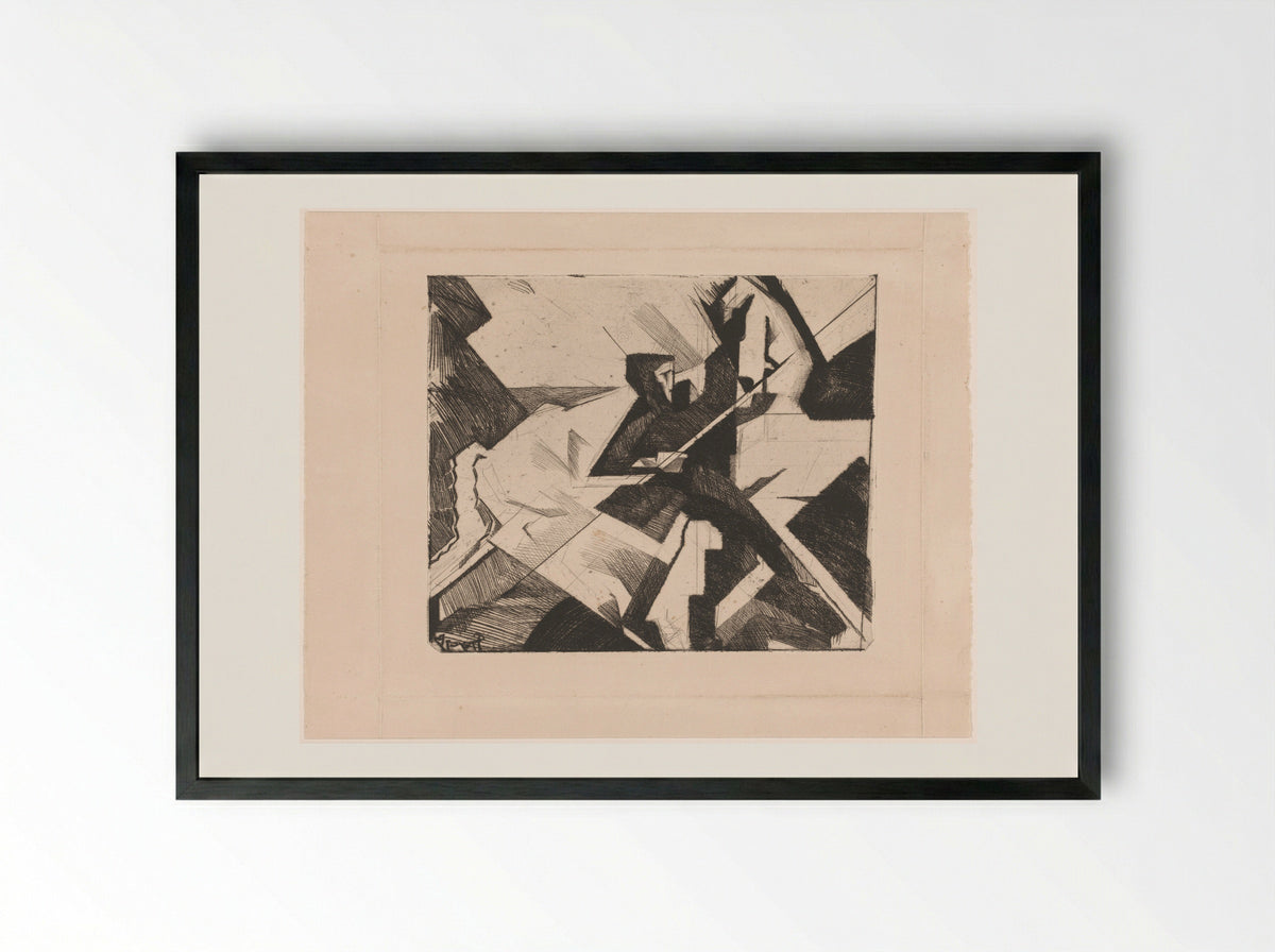 Man en paard - Reijer Stolk - Framed Print Black