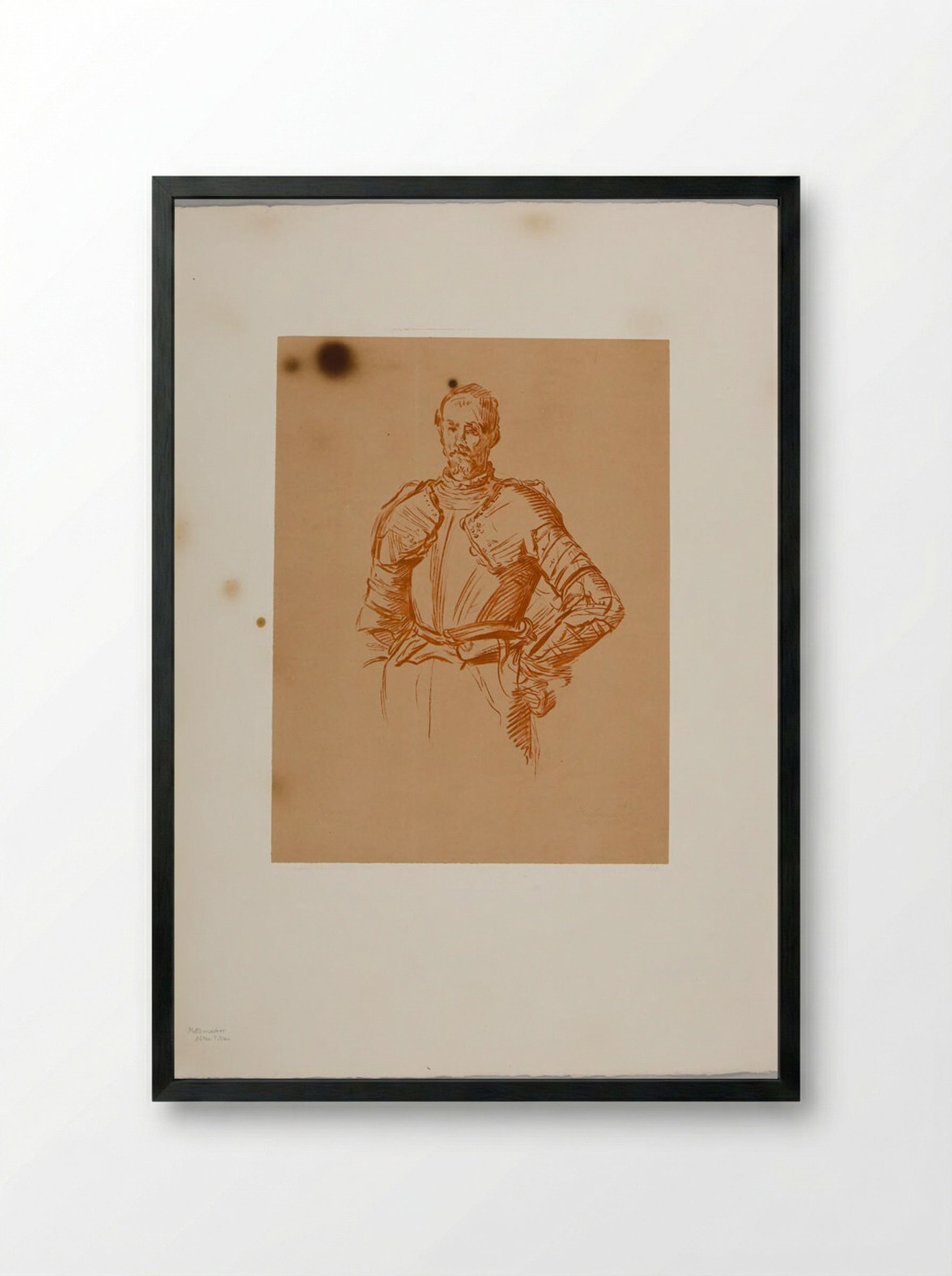 Man in Armor (After Titian) - Pierre Guillaume Metzmacher - Framed Print Black