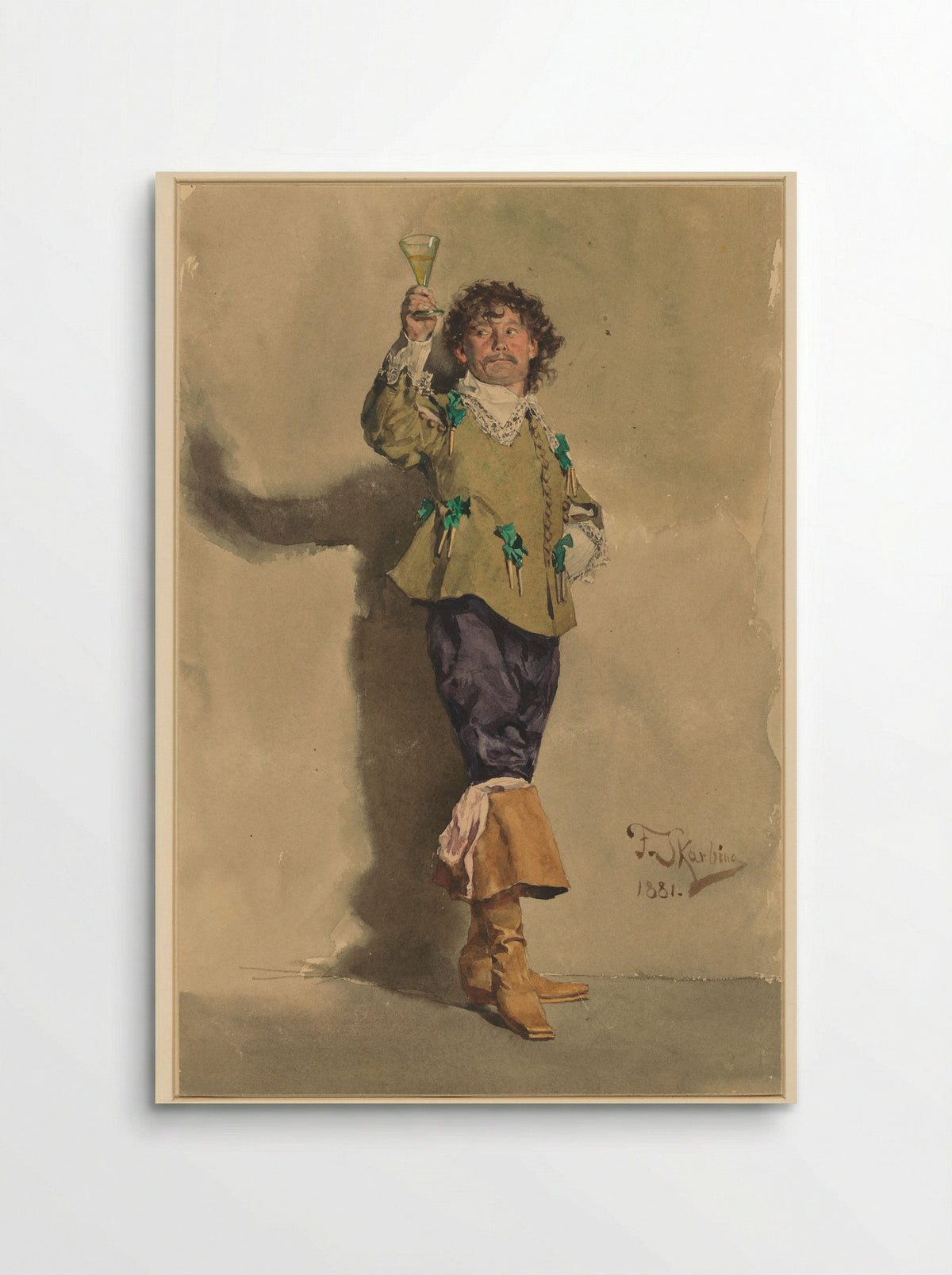 Man in Louis XIII Costume Raising a Glass - Franz Skarbina - Poster