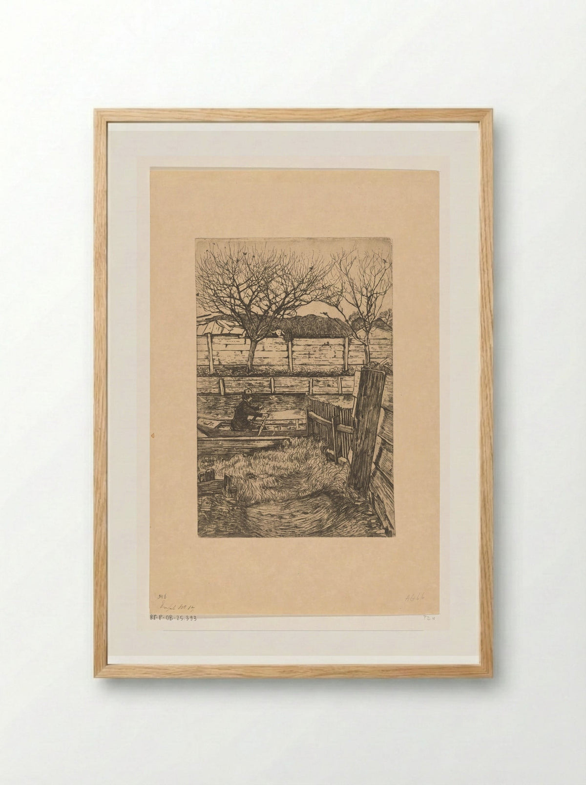 Man in a Rowing Boat, Slatuinen, Amsterdam - Pieter Dupont - Framed Print Wood