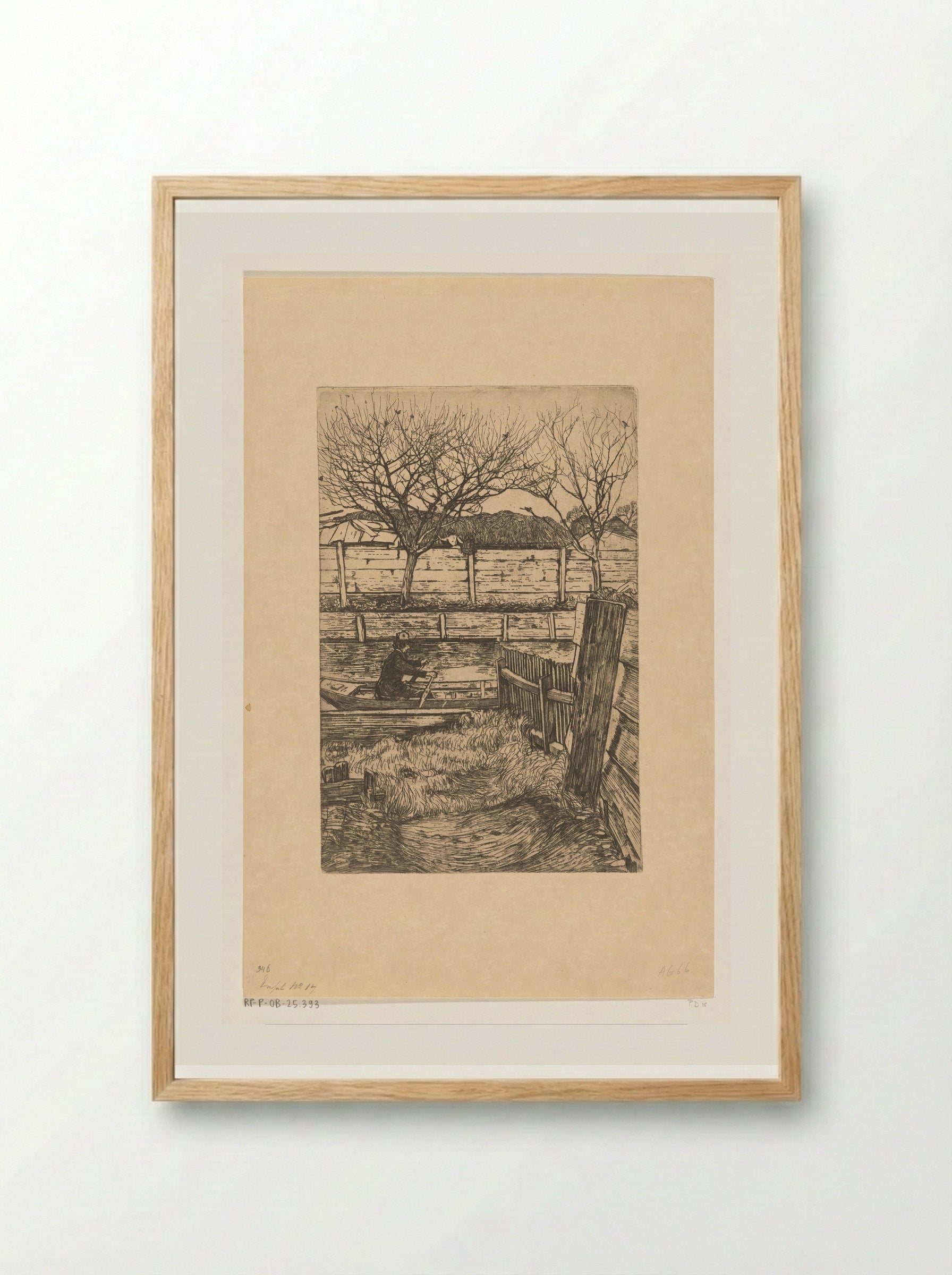 Man in a Rowing Boat, Slatuinen, Amsterdam - Pieter Dupont - Framed Print Wood