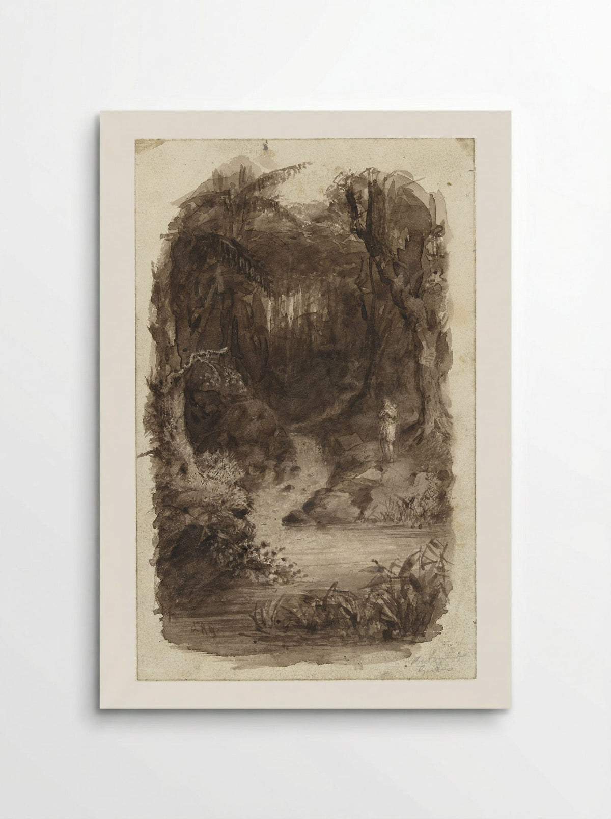 Man in a Tropical Forest, Standing by Water - Johannes Christiaan d' Arnaud Gerkens - Poster