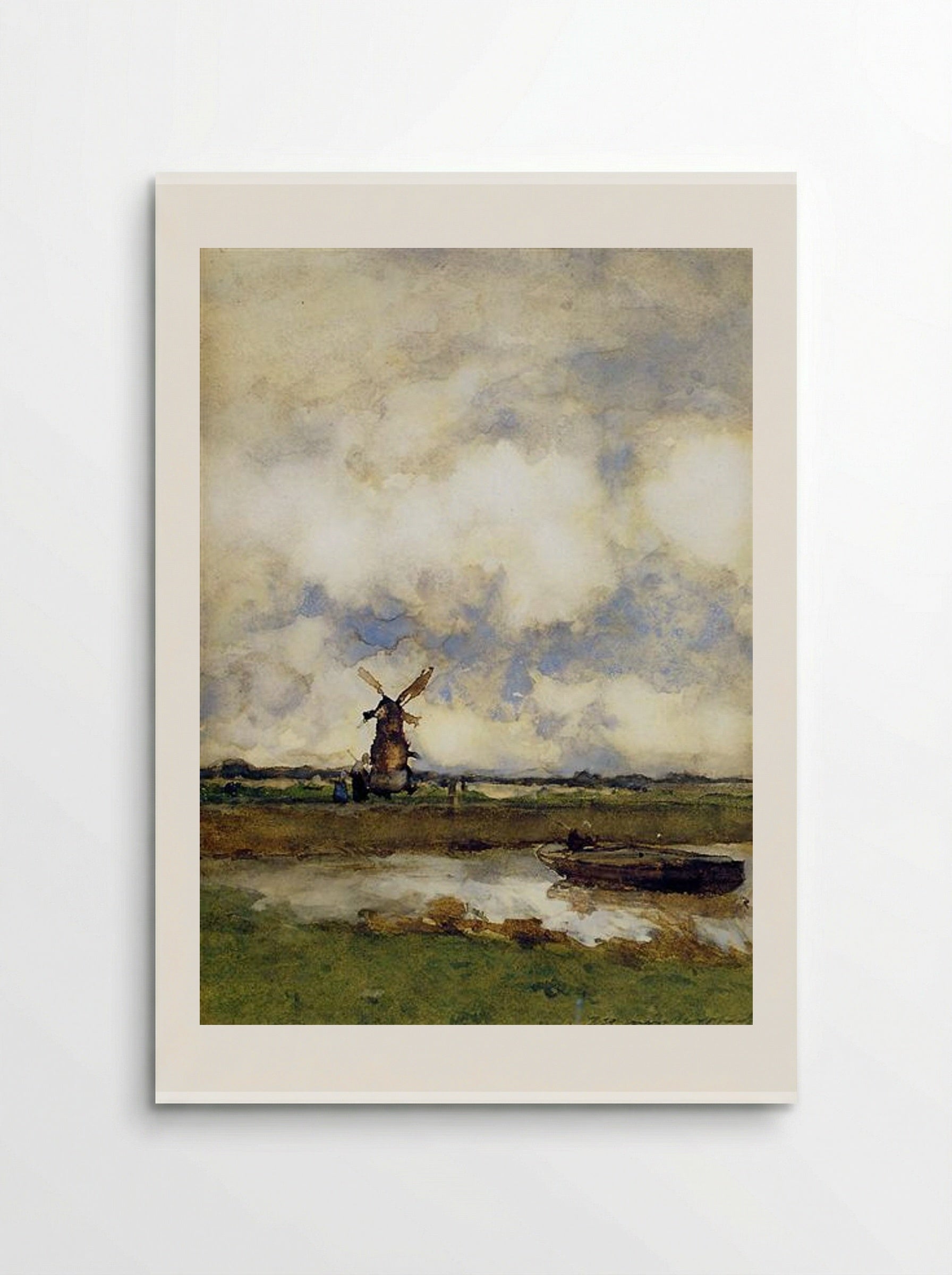 Man in a boat in a canal - Johan Hendrik Weissenbruch - Poster