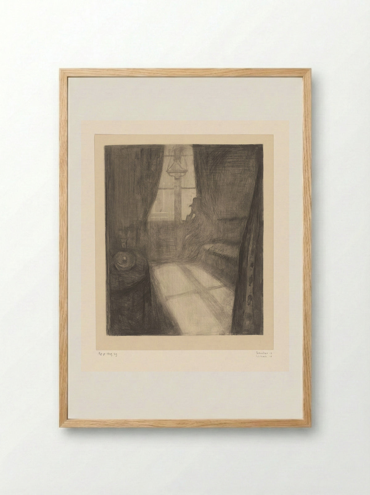 Man in an Interior Sitting by the Window - Edvard Munch - Framed Print Wood