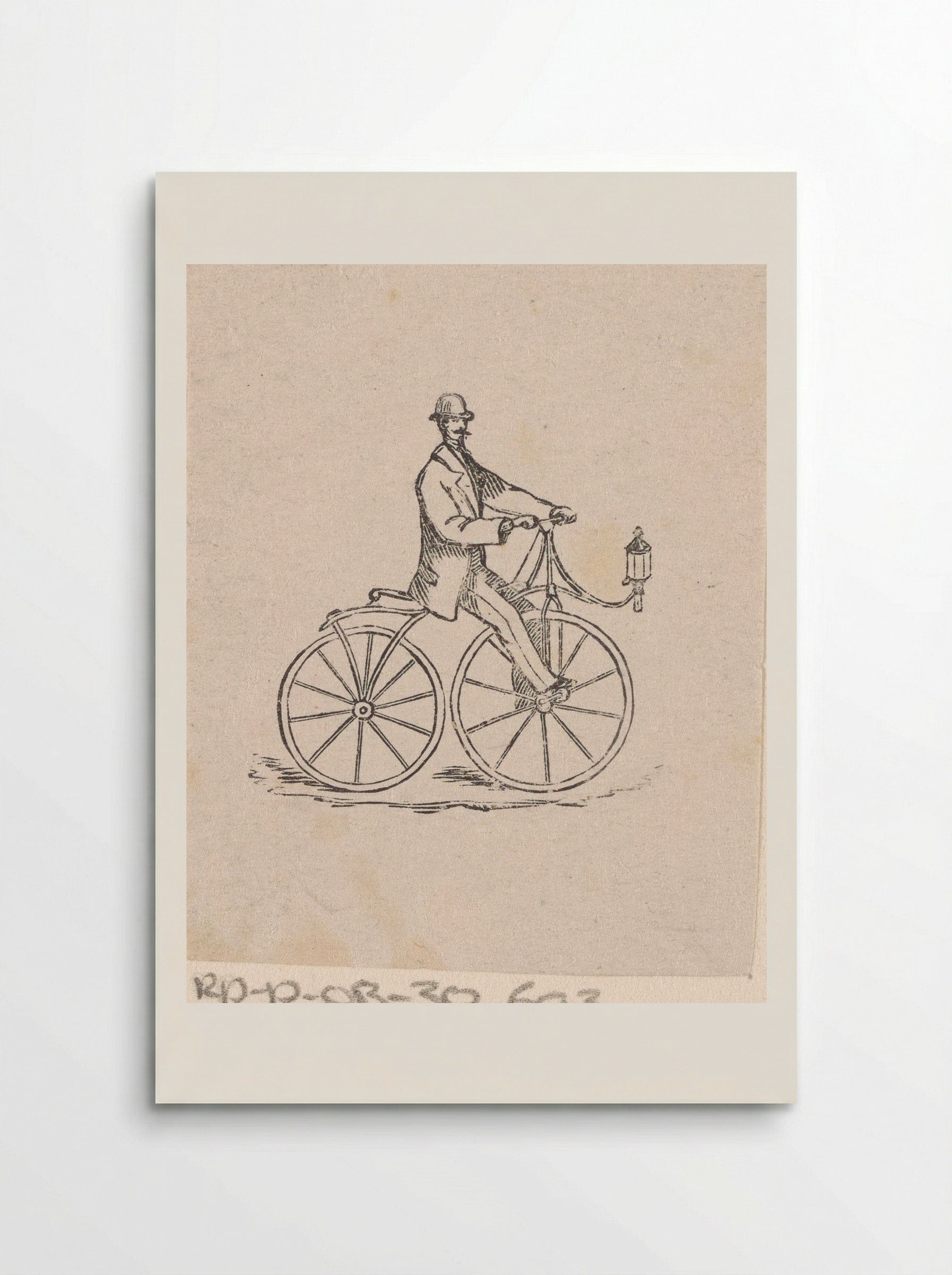 Man met een bolhoed op een fiets - Isaac Weissenbruch - Poster