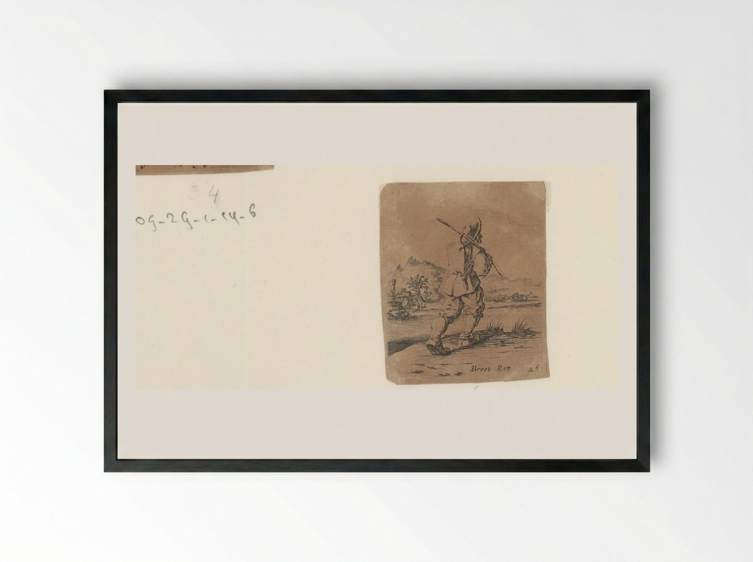 Man met knapzak - Gillis van Scheyndel (I) - Framed Print Black