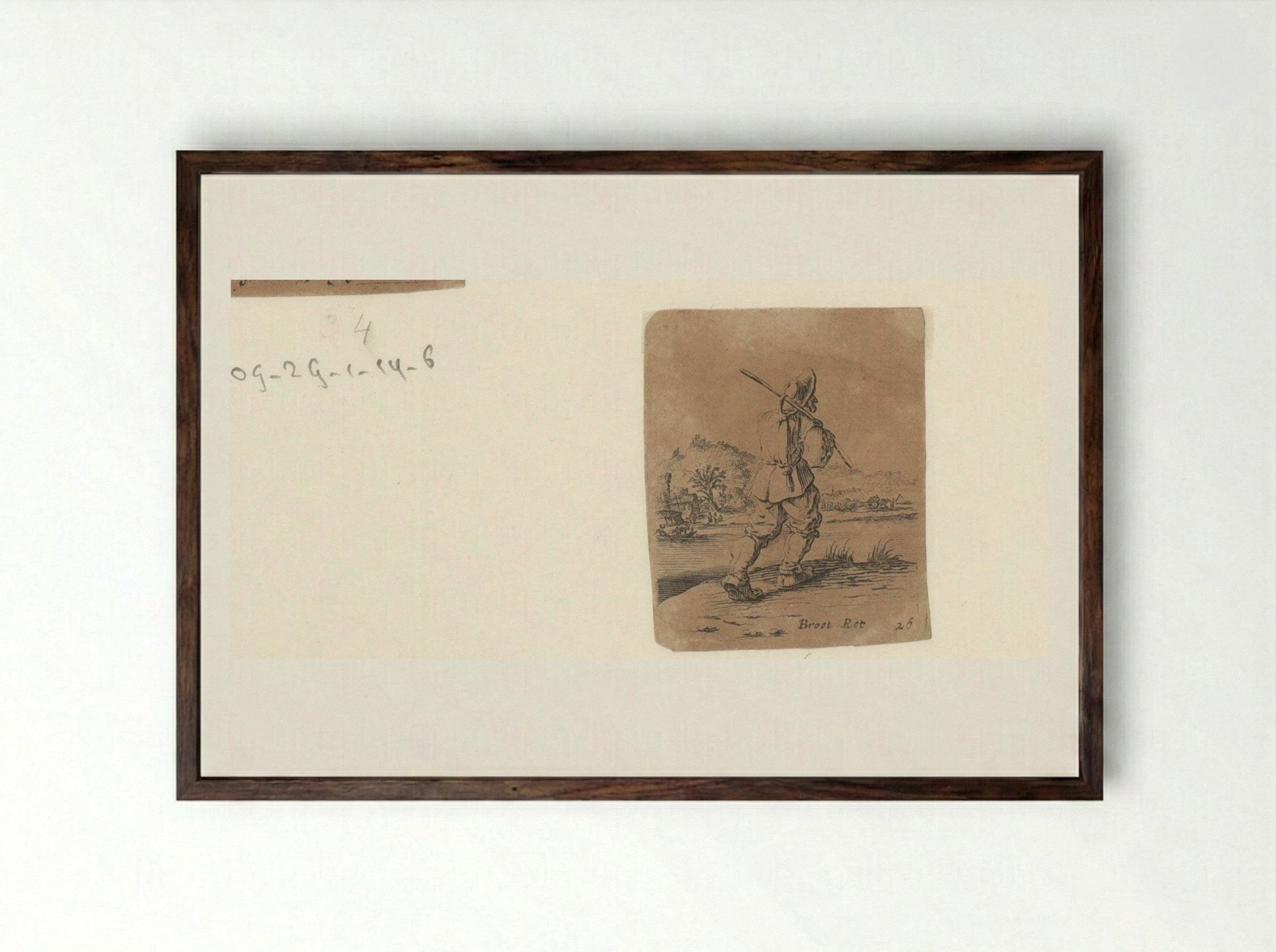 Man met knapzak - Gillis van Scheyndel (I) - Framed Print Dark Wood