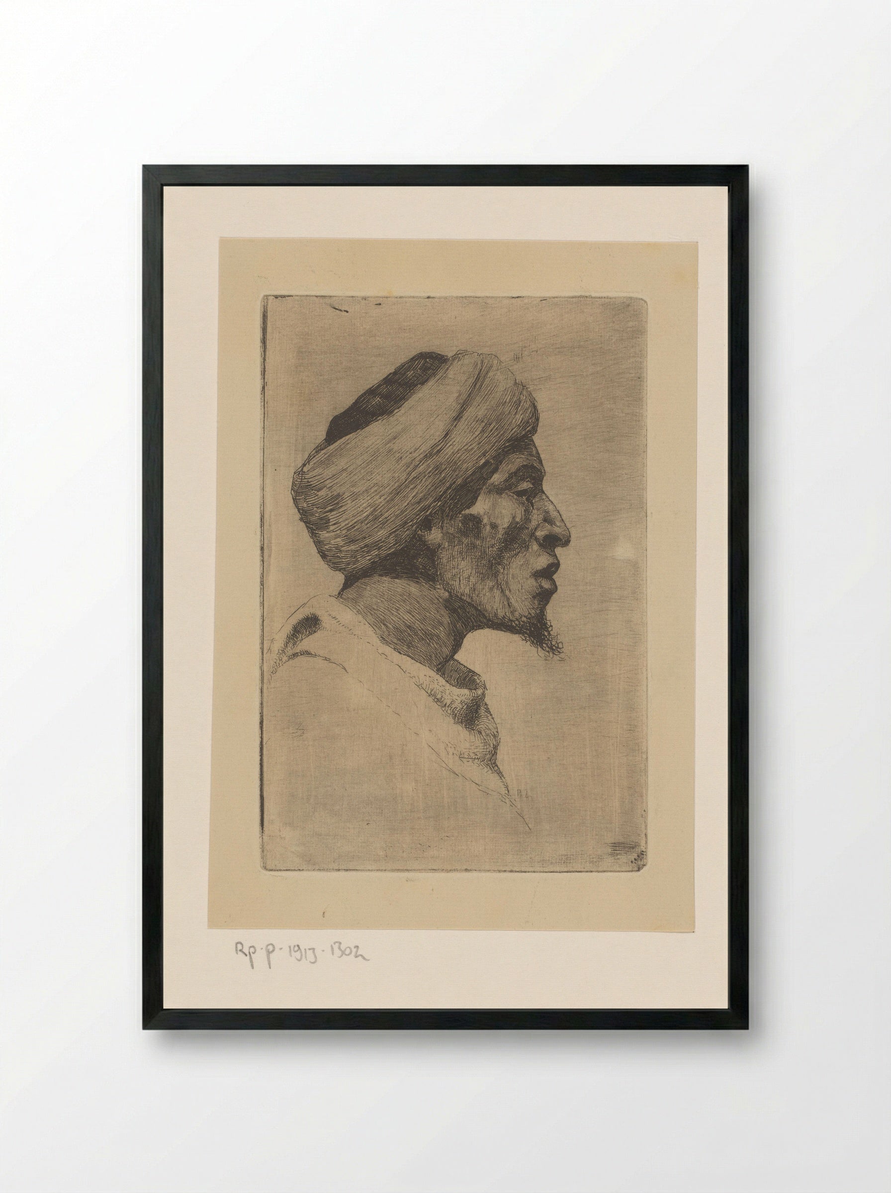 Man met tulband en baard - Philip Zilcken - Framed Print Black