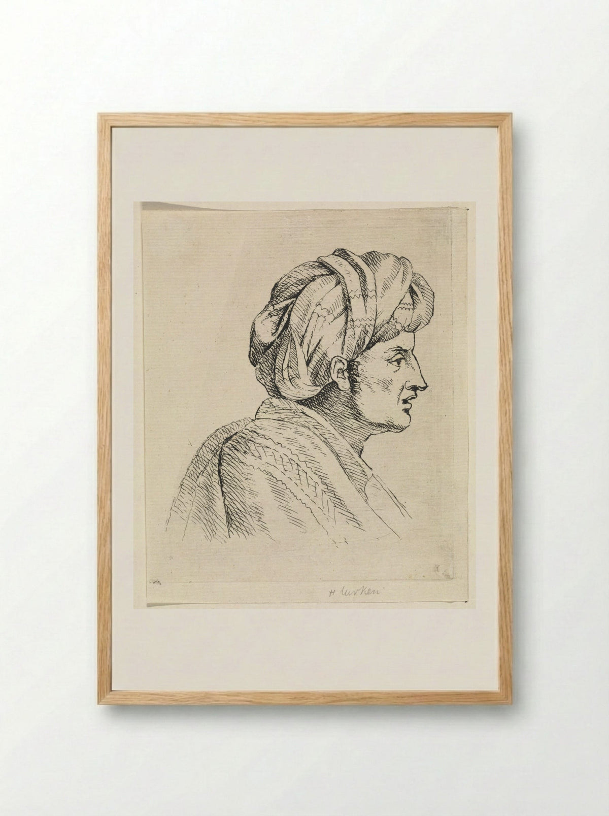 Man met tulband - Henricus Turken - Framed Print Wood