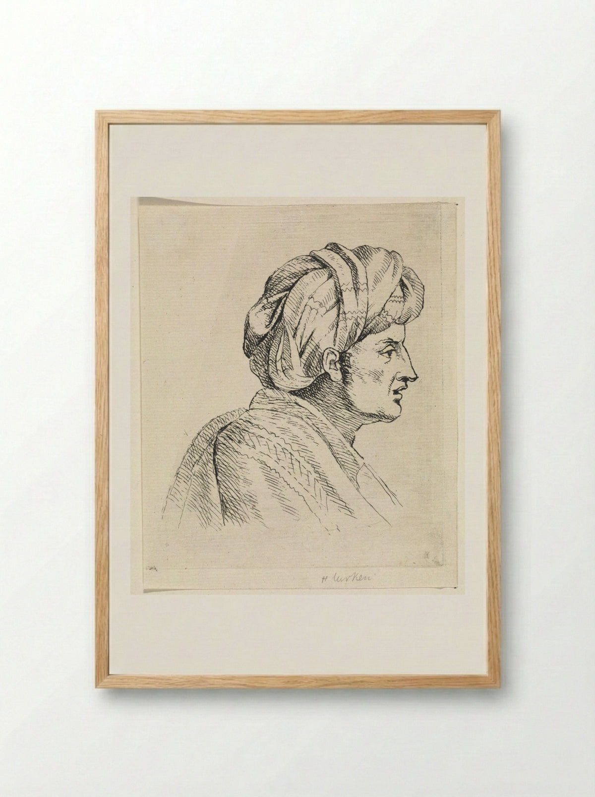 Man met tulband - Henricus Turken - Framed Print Wood