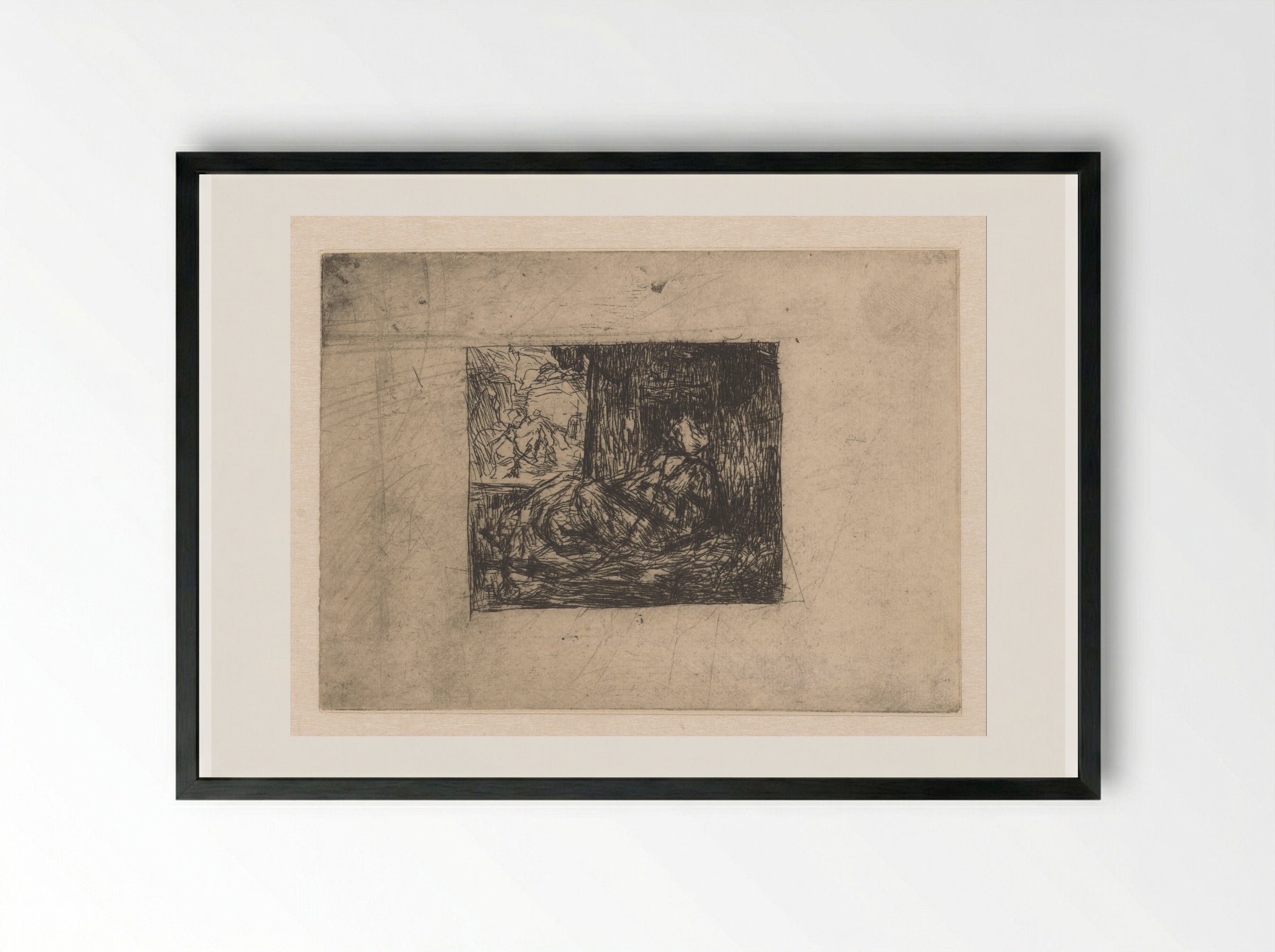 Man met waterpijp - Marius Bauer - Framed Print Black
