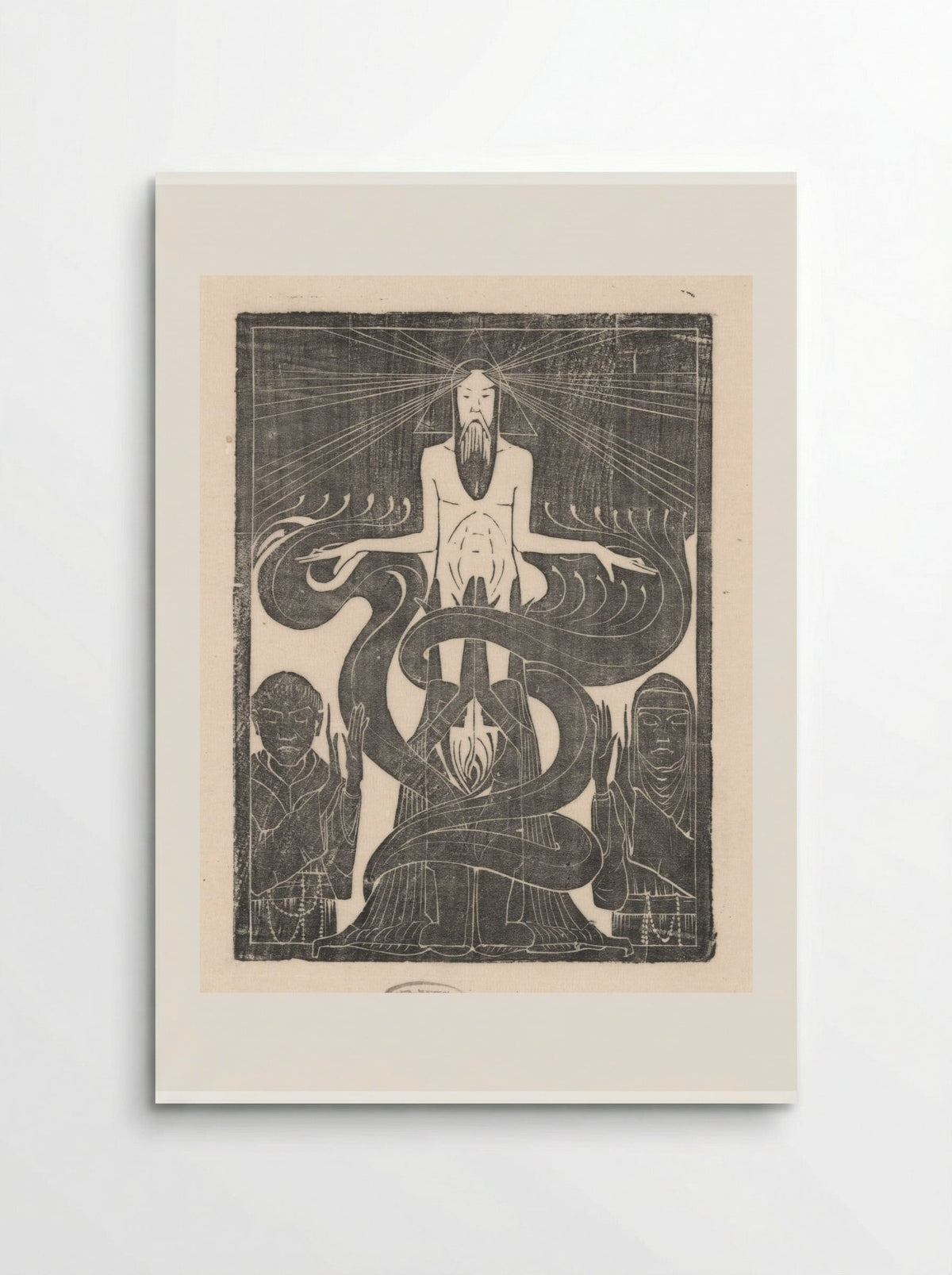 Man met zegenende houding boven twee figuren - Karel Petrus Cornelis de Bazel - Poster