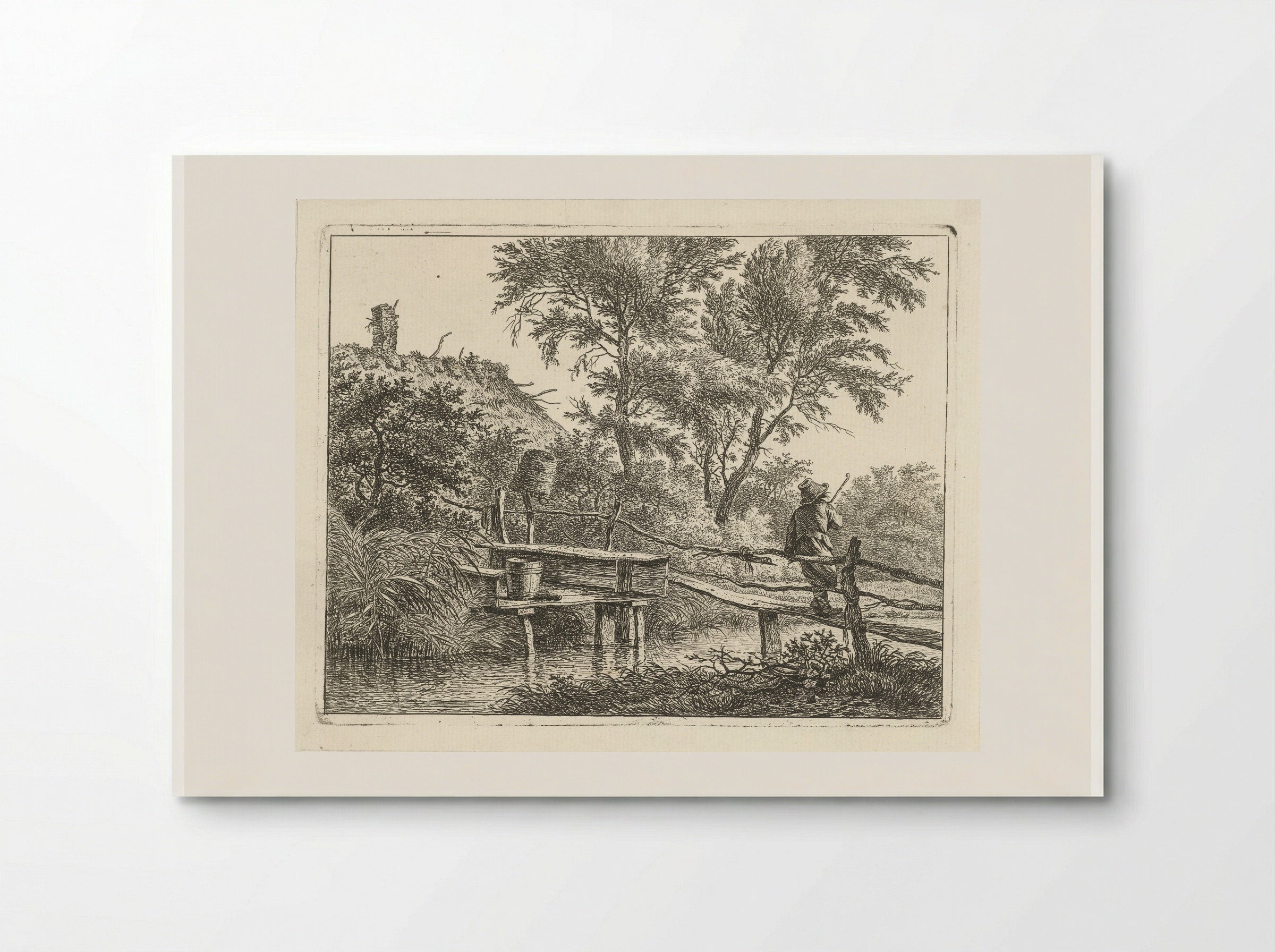 Man op brug - Hermanus Fock - Poster
