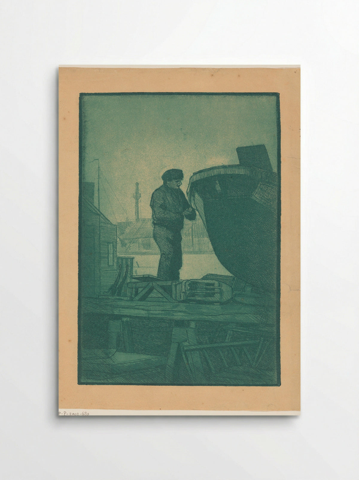 Man op scheepswerf - Harry van Mook - Poster