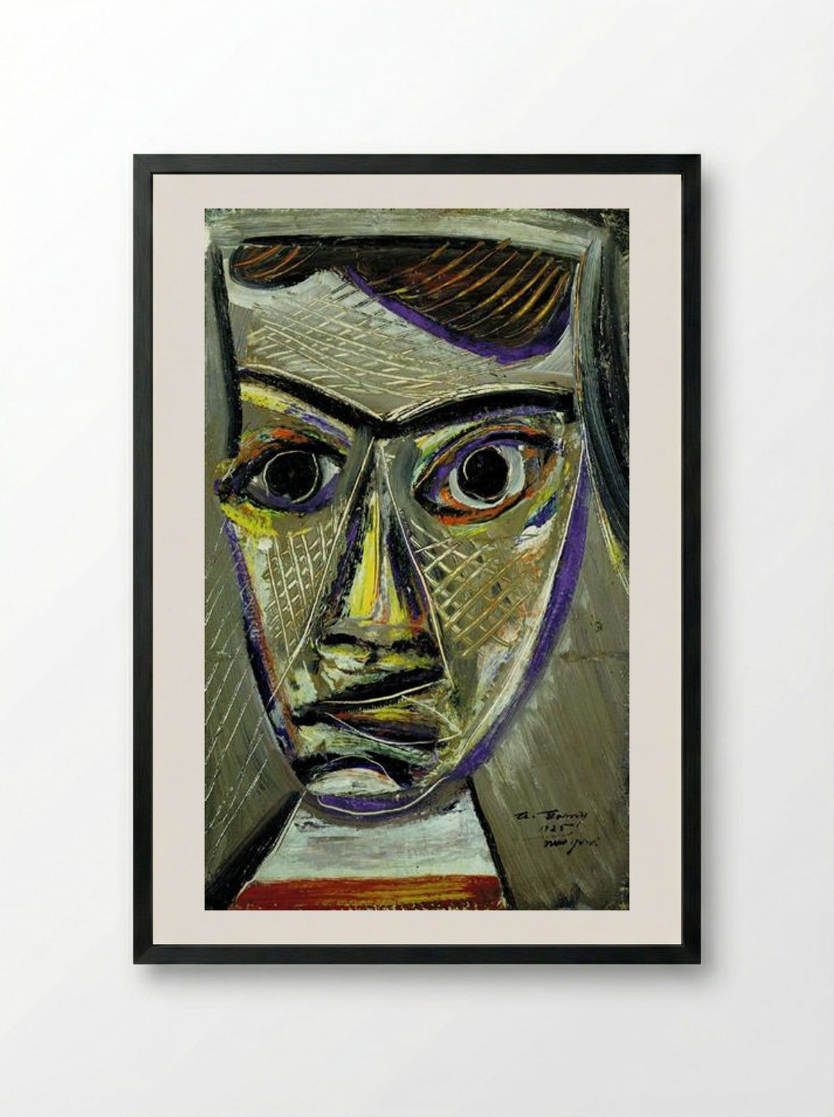 Man's Head - Arshile Gorky - Framed Print Black