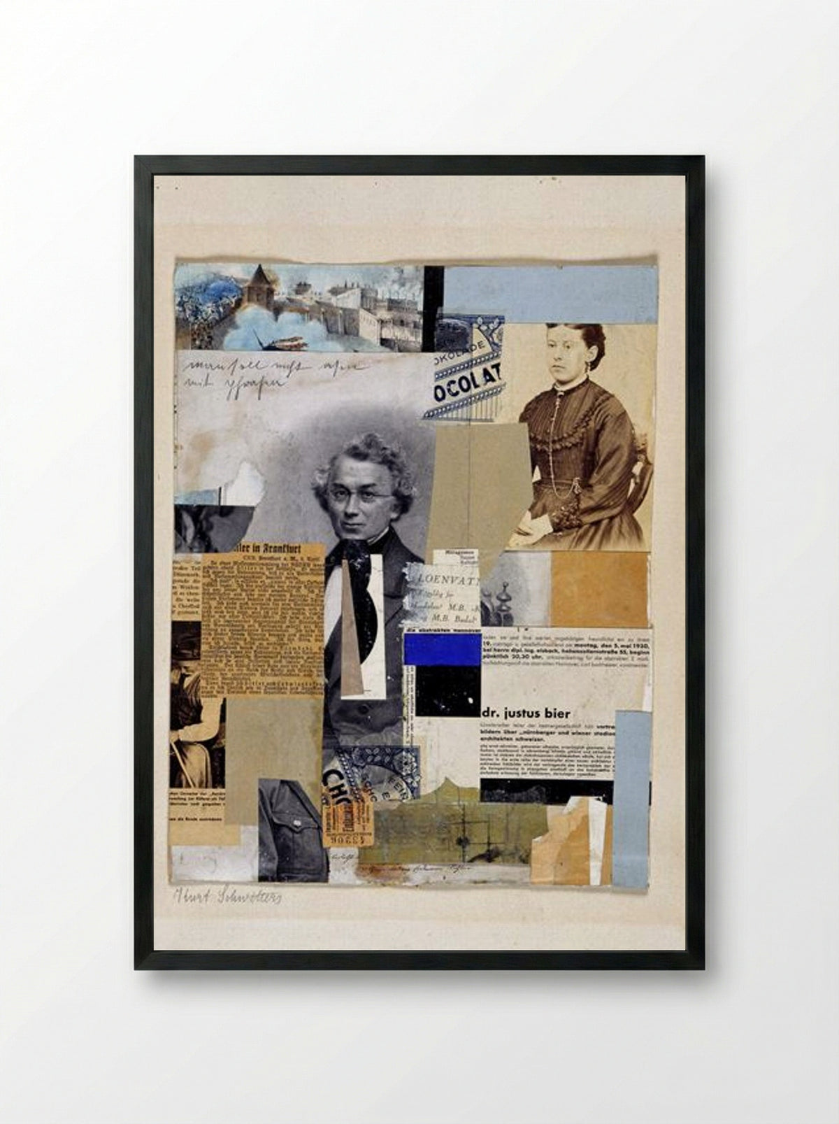Man soll nicht asen mit Phrasen - Kurt Schwitters - Framed Print Black