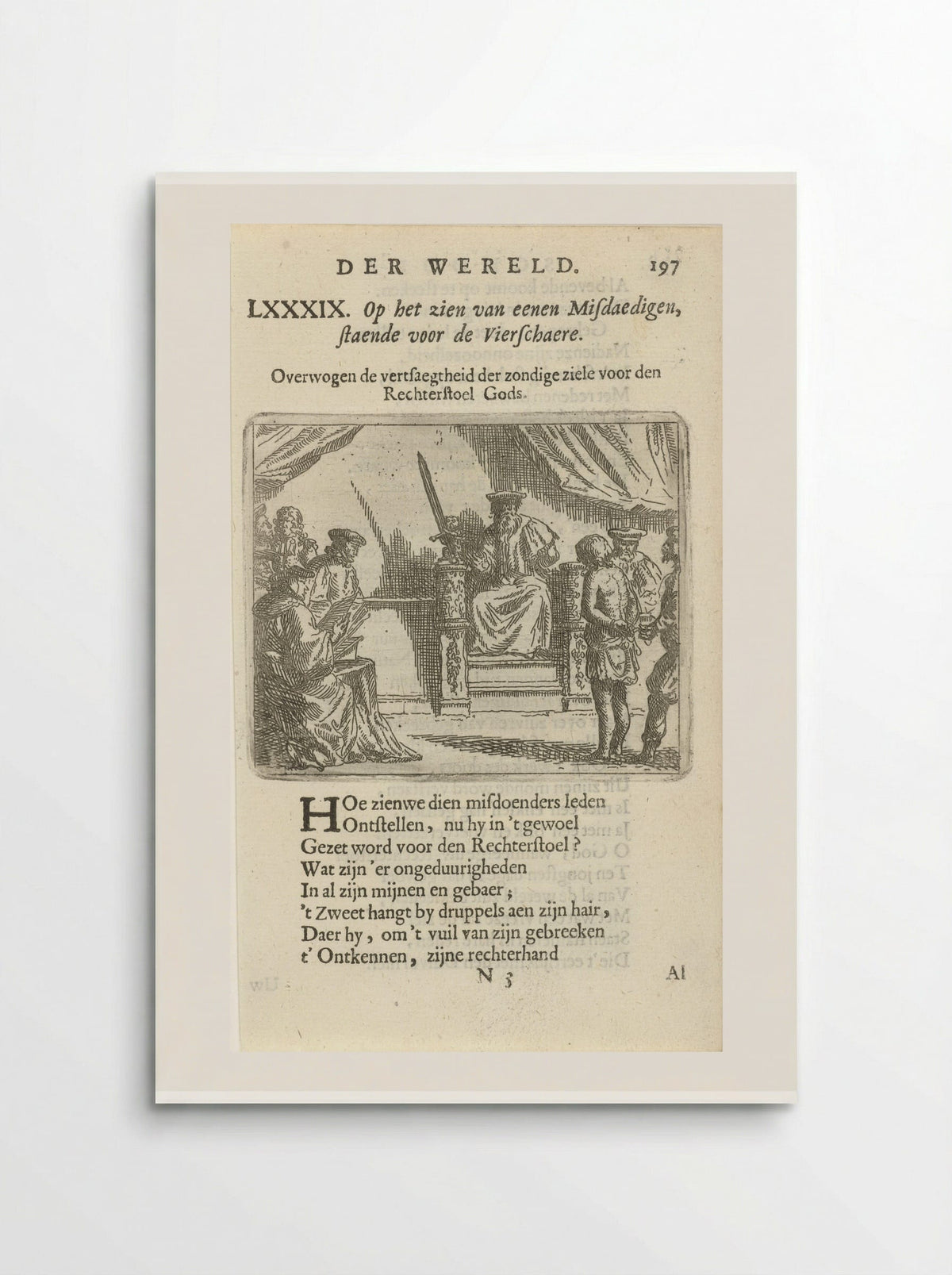 Man voorgeleid voor een rechtbank - Arnold Houbraken - Poster