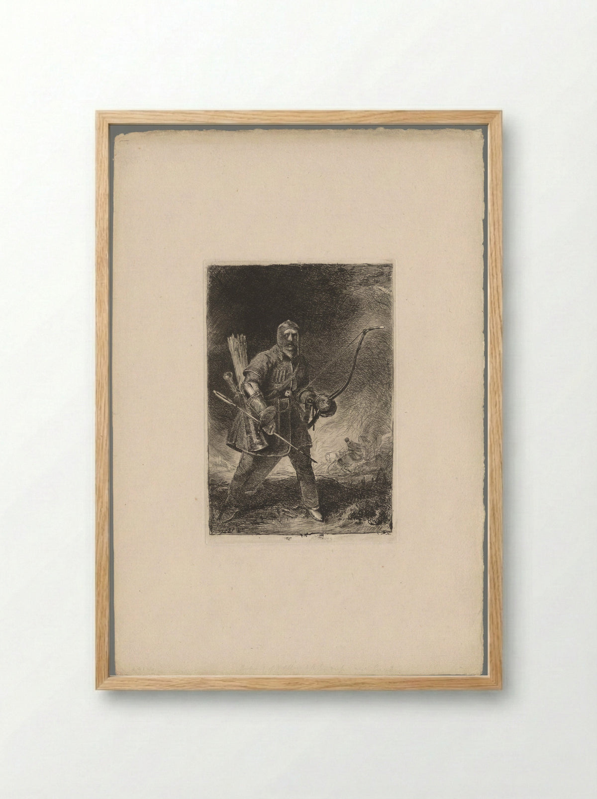 Man with Bow and Arrows - Andrew Geddes - Framed Print Wood