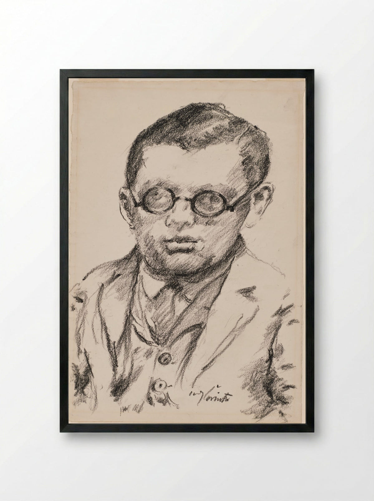 Man with Glasses (Self-Portrait) - Lovis Corinth - Framed Print Black