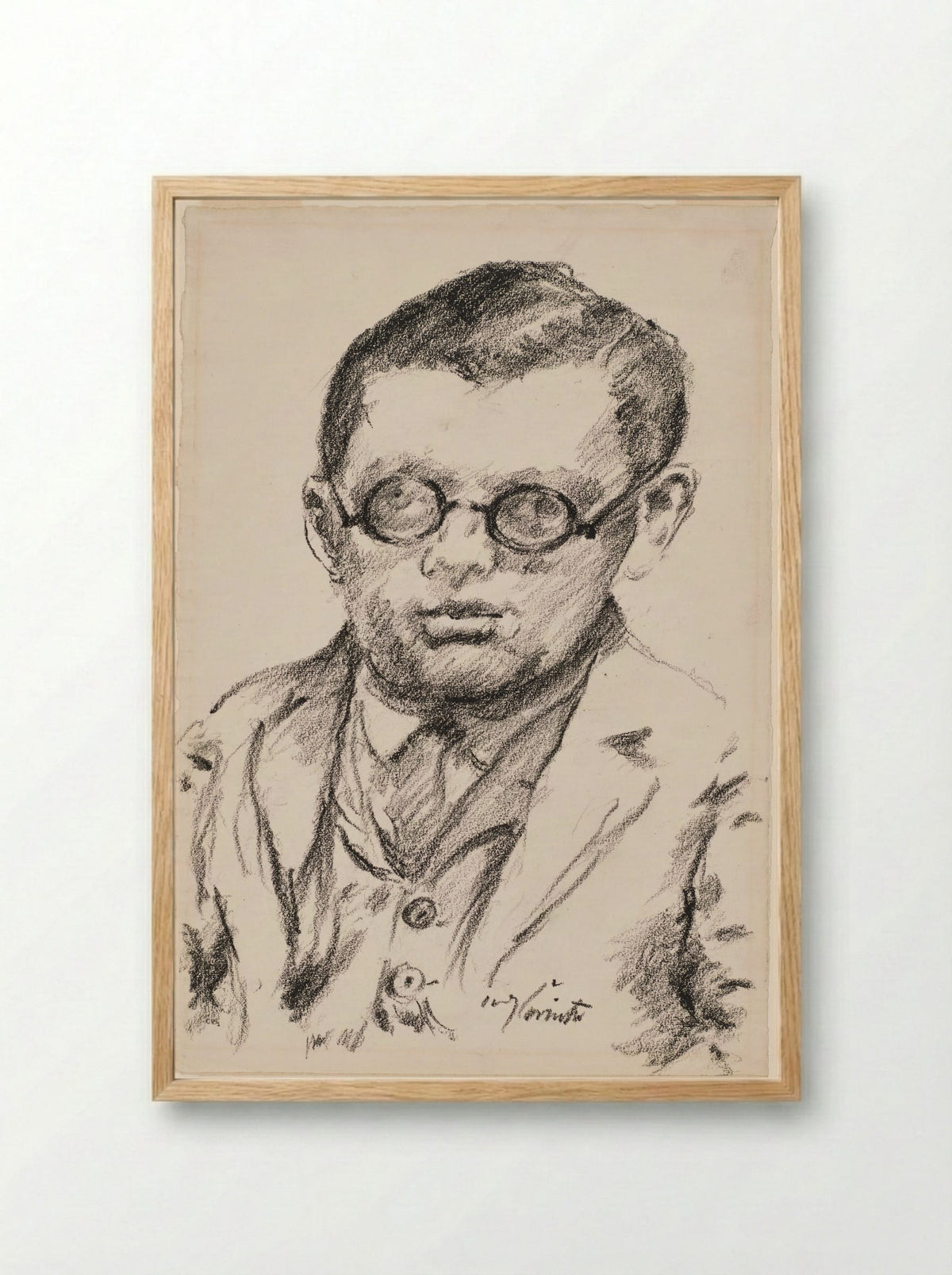 Man with Glasses (Self-Portrait) - Lovis Corinth - Framed Print Wood