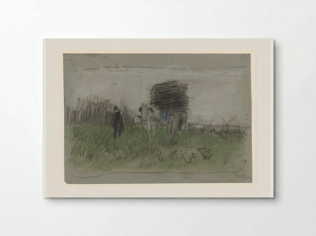 Man with Horse and Cart in the Dunes - Anton Mauve - Poster